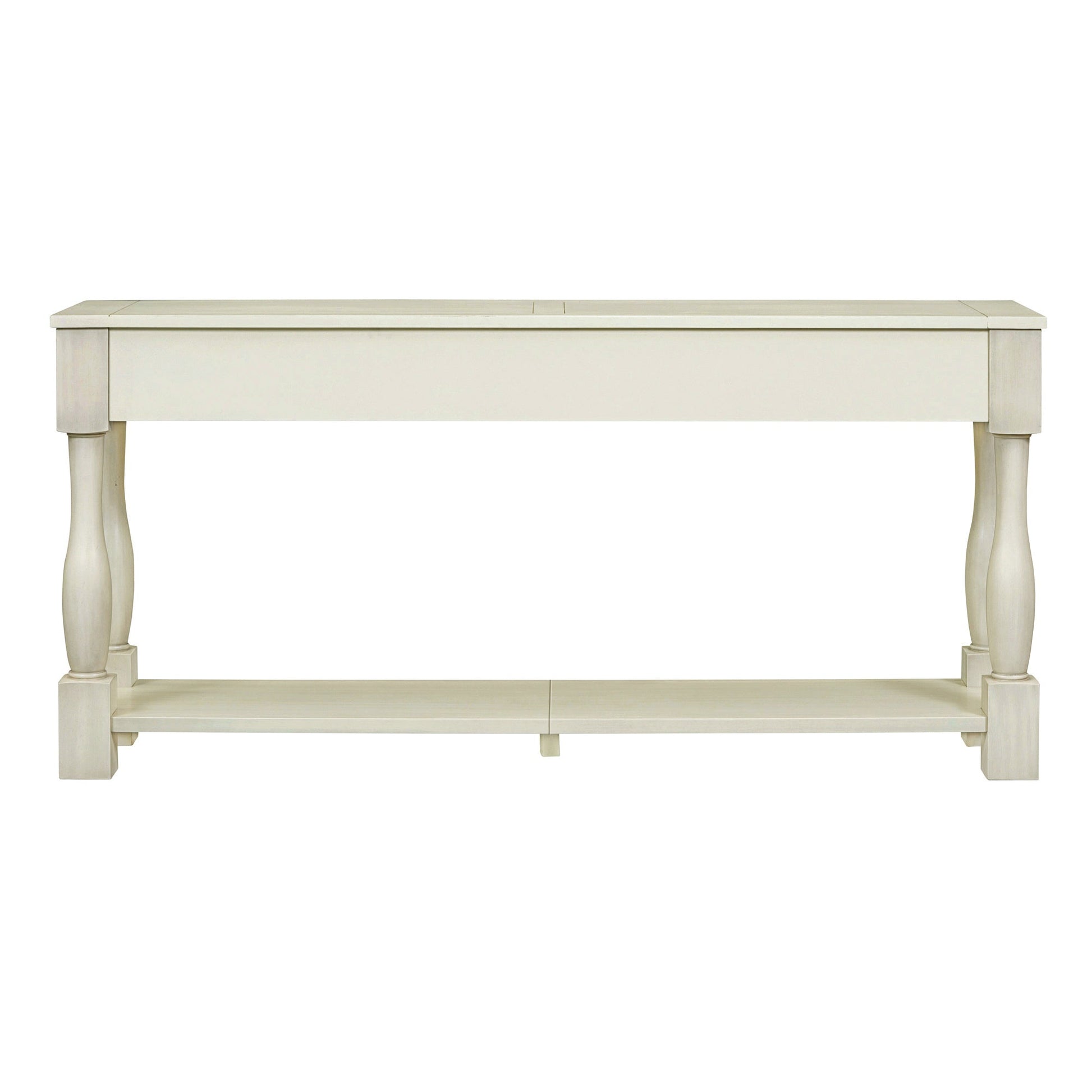 TREXM Console Table 63' Long Console Table with Drawers and Shelf for Entryway, Hallway, Living Room (Antique White, OLD SKU: WF314993AAK) - 1st Choice Furniture Direct