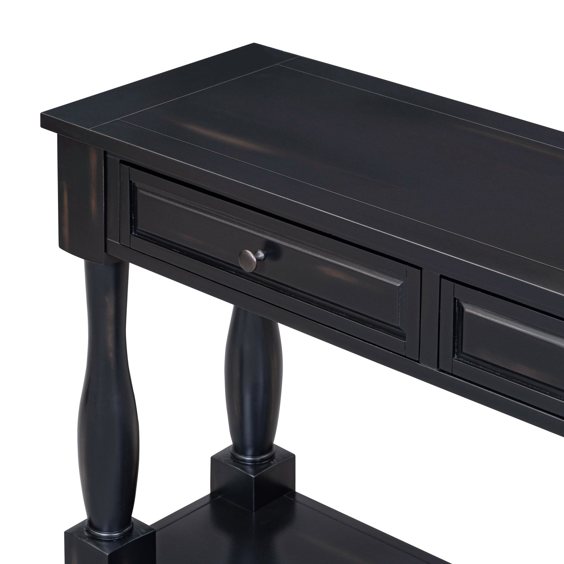 TREXM Console Table 63' Long Console Table with Drawers and Shelf for Entryway, Hallway, Living Room (Espresso, OLD SKU: WF314993AAB) - 1st Choice Furniture Direct