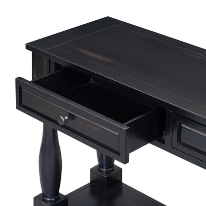 TREXM Console Table 63' Long Console Table with Drawers and Shelf for Entryway, Hallway, Living Room (Espresso, OLD SKU: WF314993AAB) - 1st Choice Furniture Direct