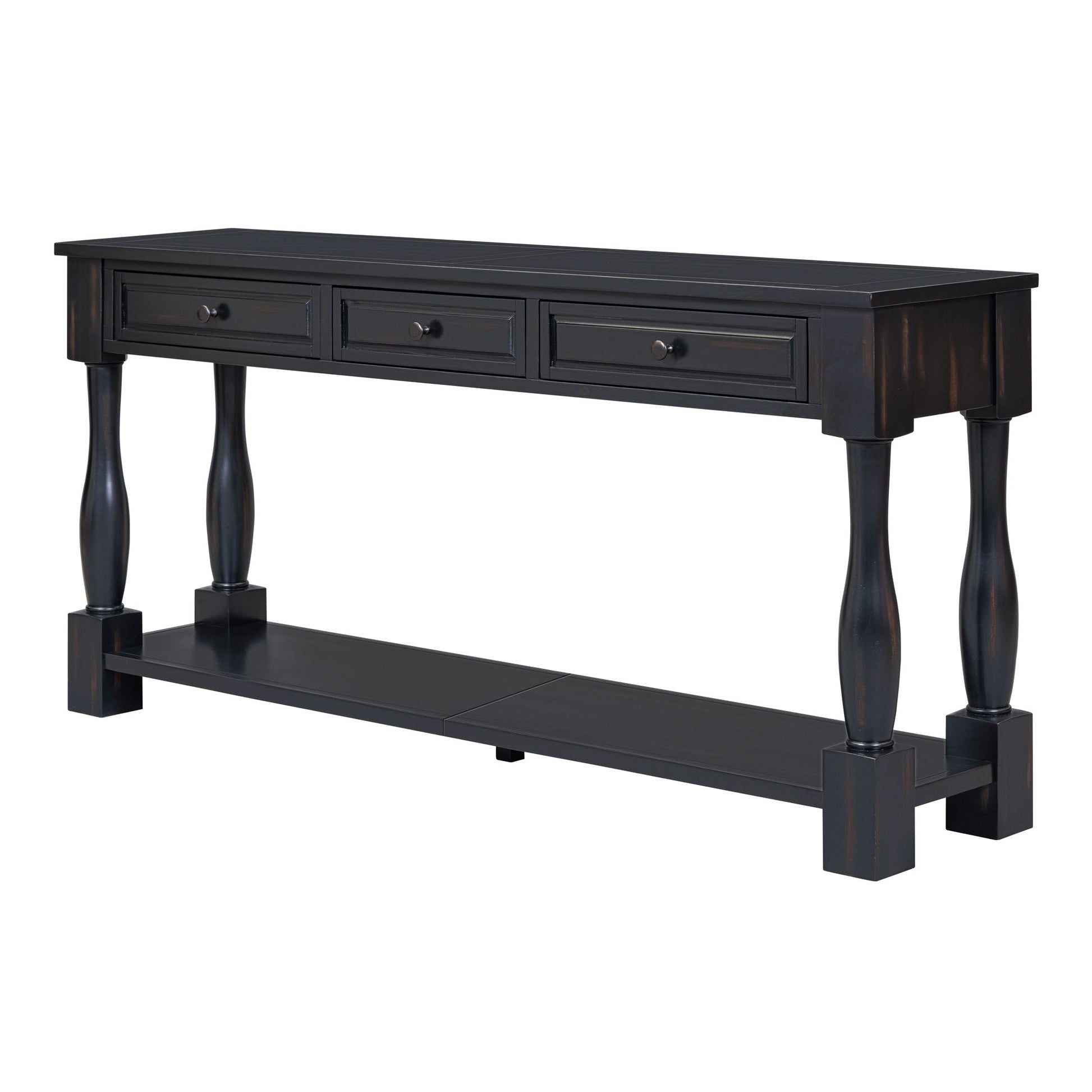 TREXM Console Table 63' Long Console Table with Drawers and Shelf for Entryway, Hallway, Living Room (Espresso, OLD SKU: WF314993AAB) - 1st Choice Furniture Direct