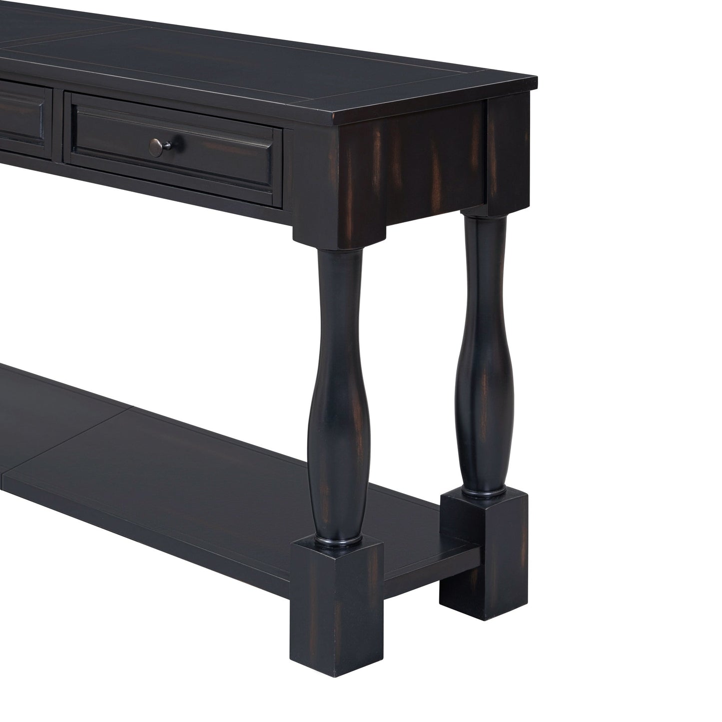 TREXM Console Table 63' Long Console Table with Drawers and Shelf for Entryway, Hallway, Living Room (Espresso, OLD SKU: WF314993AAB) - 1st Choice Furniture Direct