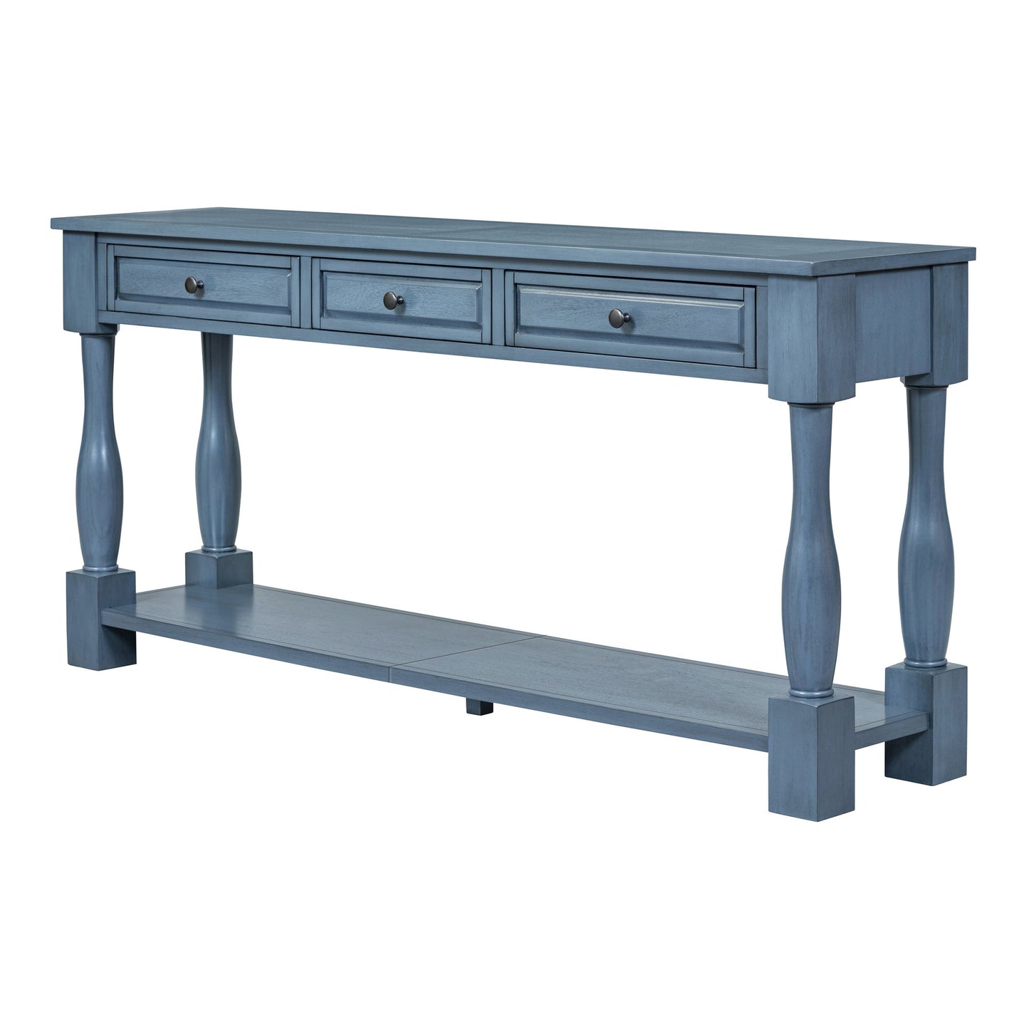 TREXM Console Table 63' Long Console Table with Drawers and Shelf for Entryway, Hallway, Living Room (Navy, OLD SKU: WF314993AAM) - 1st Choice Furniture Direct