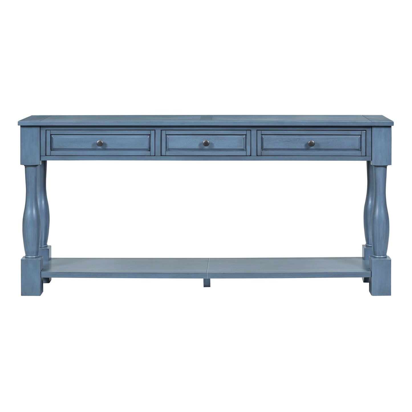 TREXM Console Table 63' Long Console Table with Drawers and Shelf for Entryway, Hallway, Living Room (Navy, OLD SKU: WF314993AAM) - 1st Choice Furniture Direct