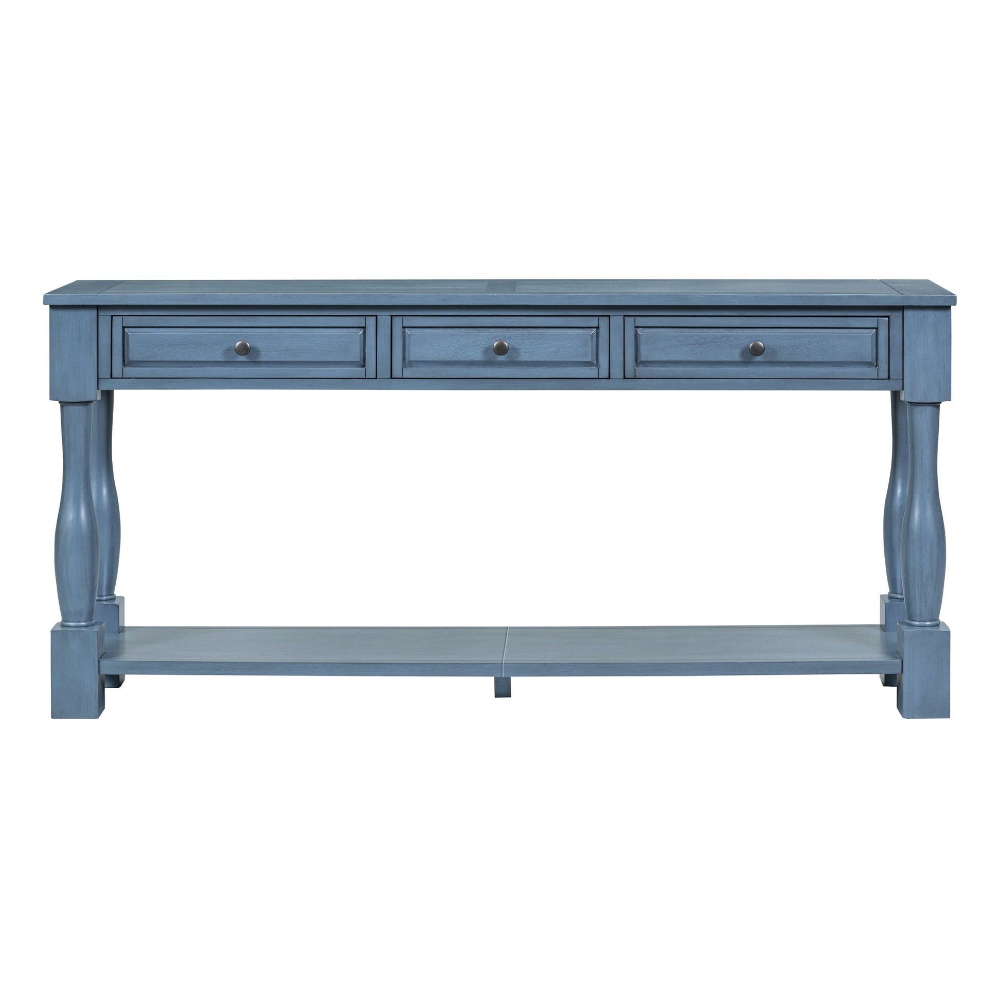 TREXM Console Table 63' Long Console Table with Drawers and Shelf for Entryway, Hallway, Living Room (Navy, OLD SKU: WF314993AAM) - 1st Choice Furniture Direct