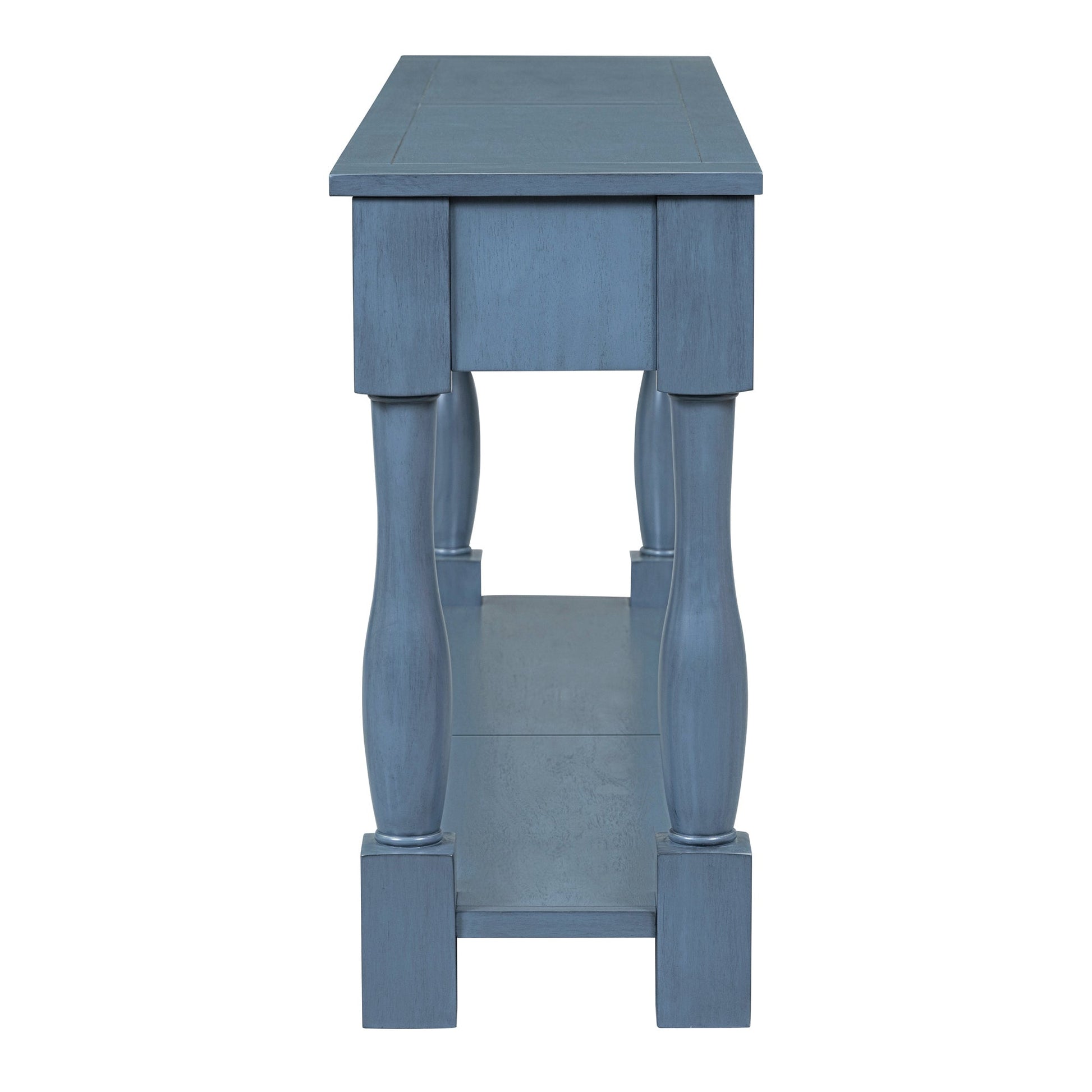 TREXM Console Table 63' Long Console Table with Drawers and Shelf for Entryway, Hallway, Living Room (Navy, OLD SKU: WF314993AAM) - 1st Choice Furniture Direct