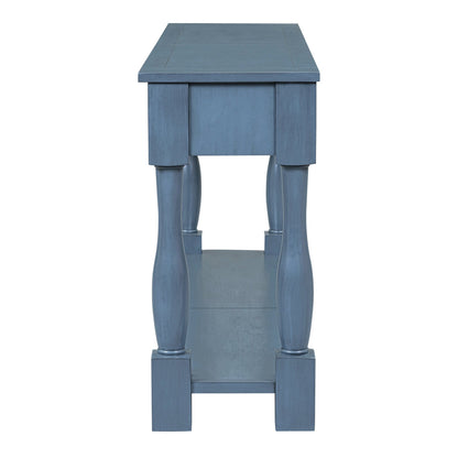 TREXM Console Table 63' Long Console Table with Drawers and Shelf for Entryway, Hallway, Living Room (Navy, OLD SKU: WF314993AAM) - 1st Choice Furniture Direct