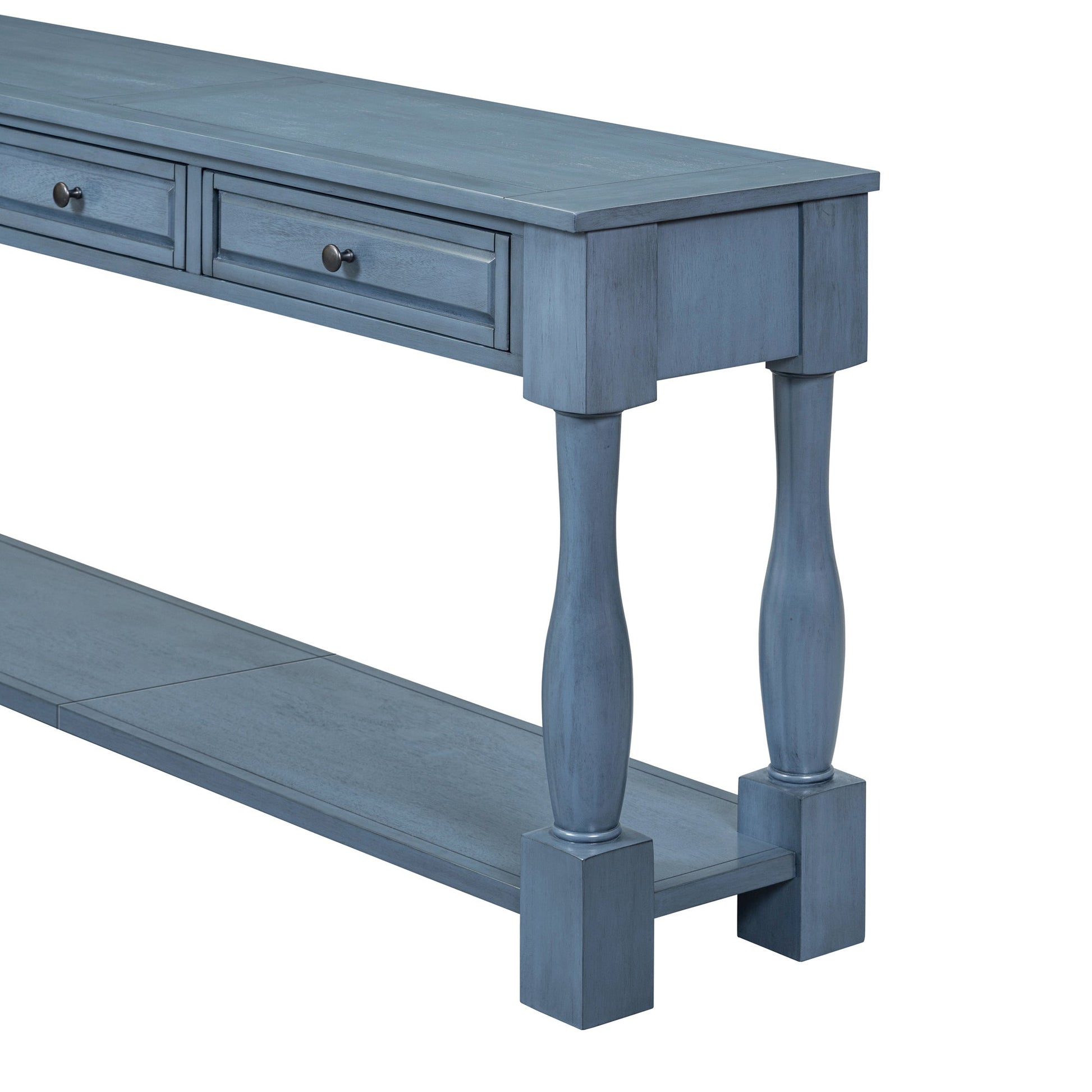 TREXM Console Table 63' Long Console Table with Drawers and Shelf for Entryway, Hallway, Living Room (Navy, OLD SKU: WF314993AAM) - 1st Choice Furniture Direct