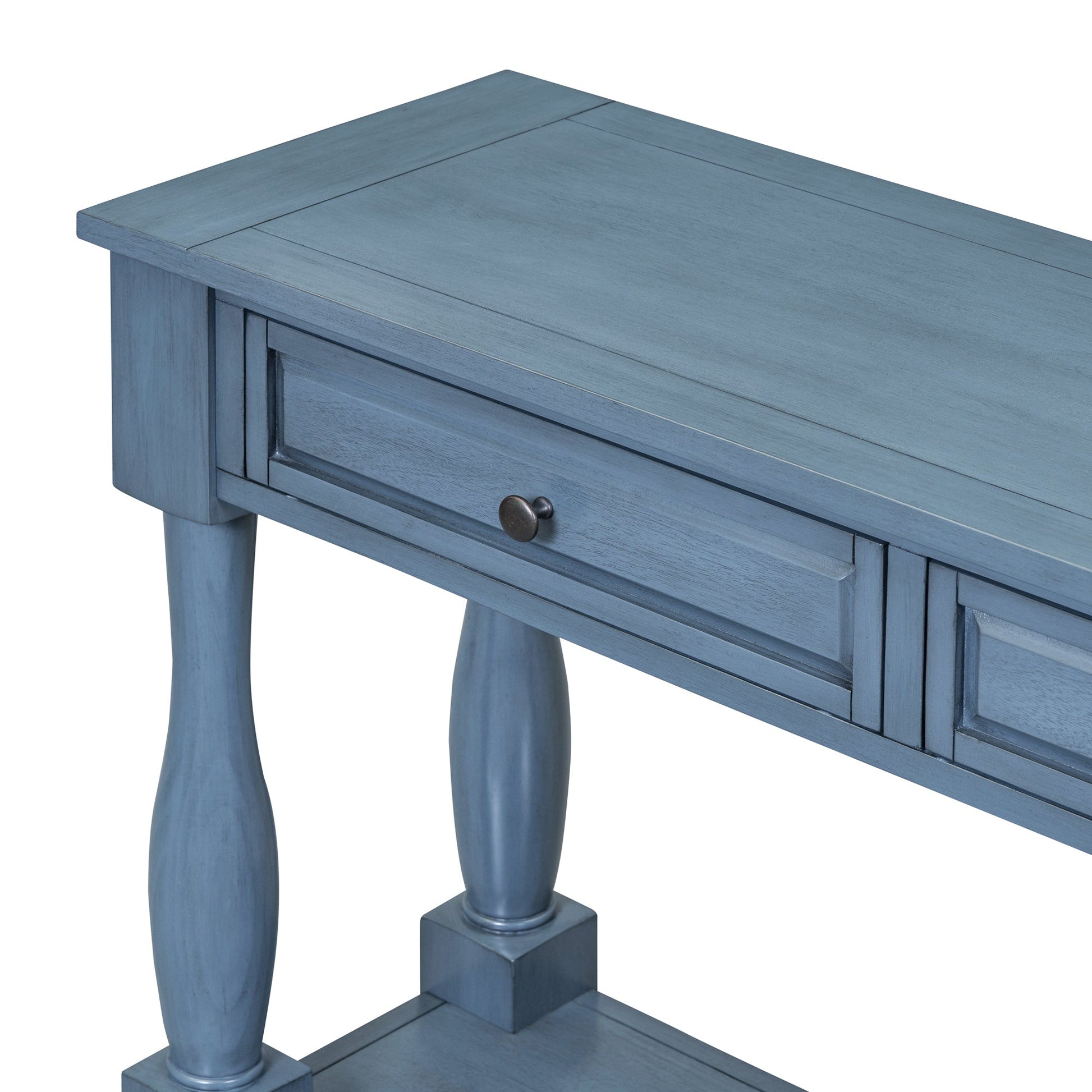 TREXM Console Table 63' Long Console Table with Drawers and Shelf for Entryway, Hallway, Living Room (Navy, OLD SKU: WF314993AAM) - 1st Choice Furniture Direct
