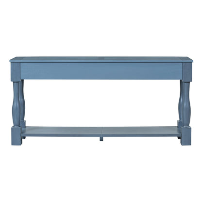 TREXM Console Table 63' Long Console Table with Drawers and Shelf for Entryway, Hallway, Living Room (Navy, OLD SKU: WF314993AAM) - 1st Choice Furniture Direct