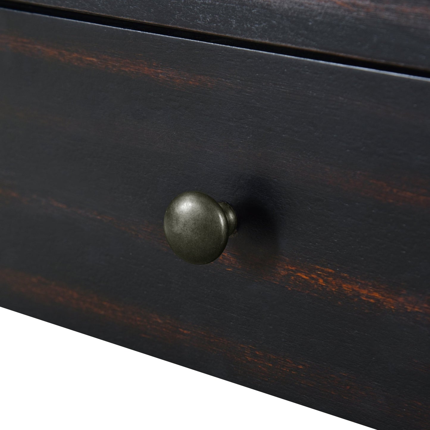 TREXM Curved Console Table with Storage, Wooden Entryway Table with 2 Drawers, Farmhouse Rustic Console Tables for Entryway, Hallway, Living Room, Distressed Black - 1st Choice Furniture Direct