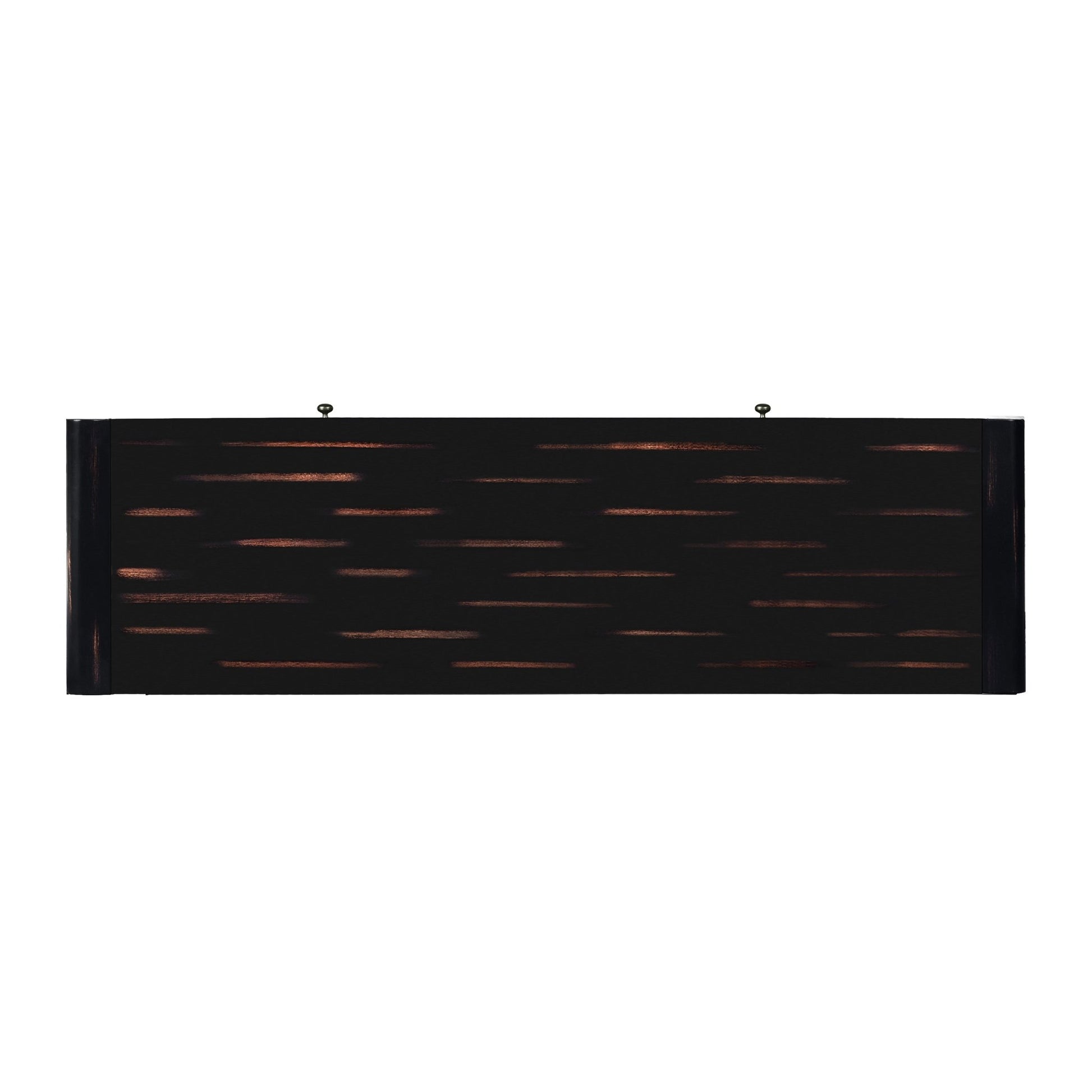 TREXM Curved Console Table with Storage, Wooden Entryway Table with 2 Drawers, Farmhouse Rustic Console Tables for Entryway, Hallway, Living Room, Distressed Black - 1st Choice Furniture Direct