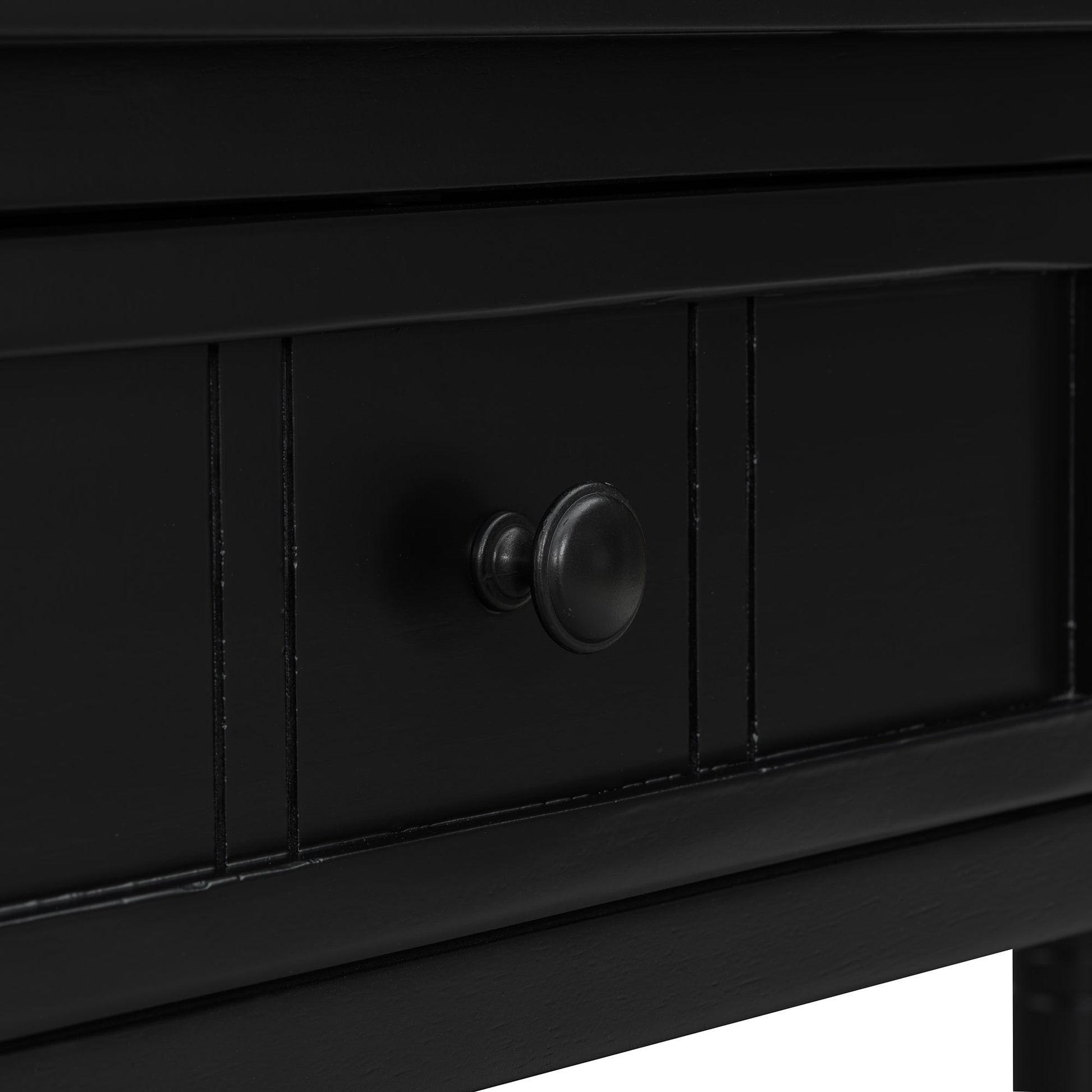 TREXM Daisy Series Console Table Traditional Design with Two Drawers and Bottom Shelf (Black) - 1st Choice Furniture Direct