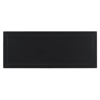 TREXM Daisy Series Console Table Traditional Design with Two Drawers and Bottom Shelf (Black) - 1st Choice Furniture Direct