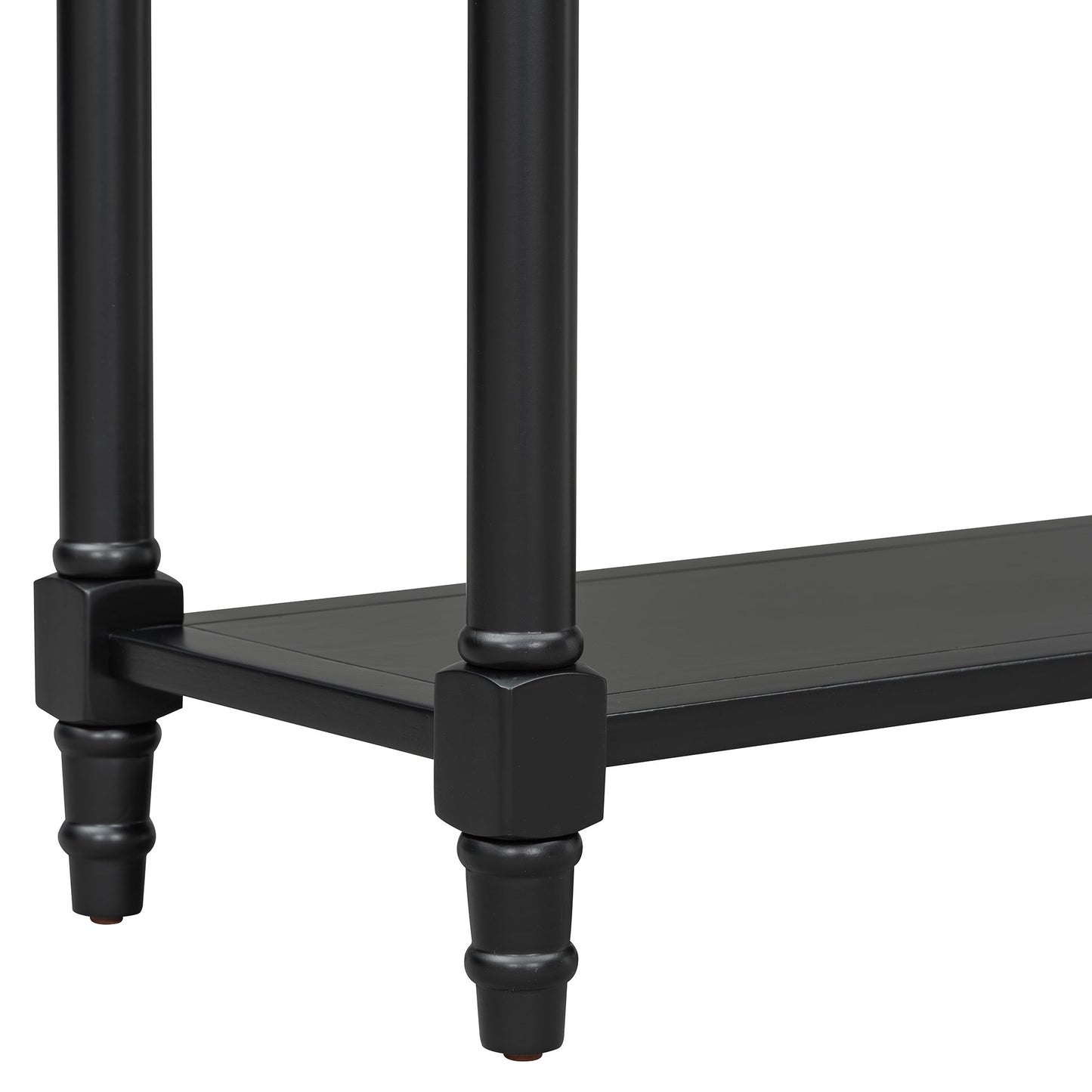 TREXM Daisy Series Console Table Traditional Design with Two Drawers and Bottom Shelf (Black) - 1st Choice Furniture Direct