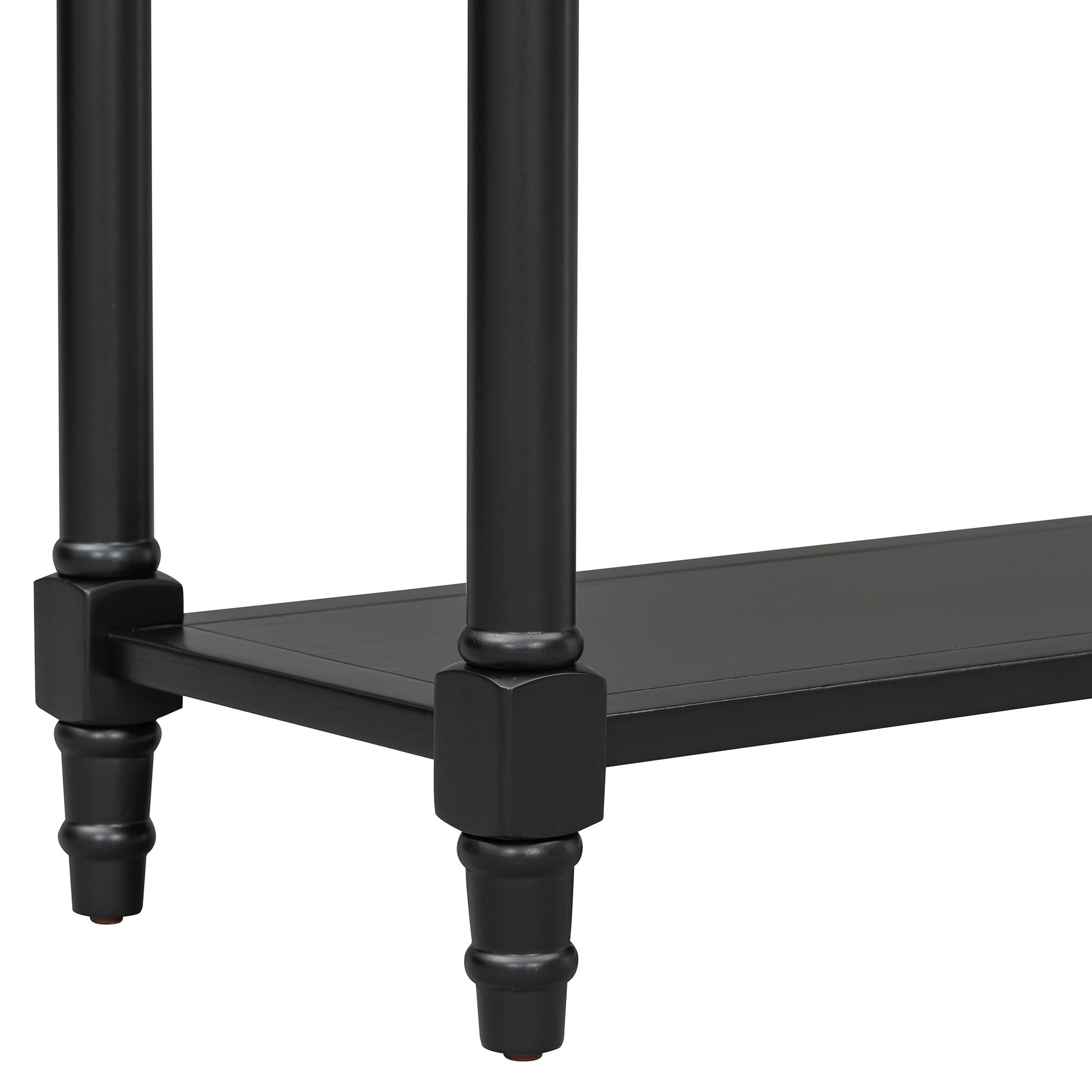 TREXM Daisy Series Console Table Traditional Design with Two Drawers and Bottom Shelf (Black) - 1st Choice Furniture Direct