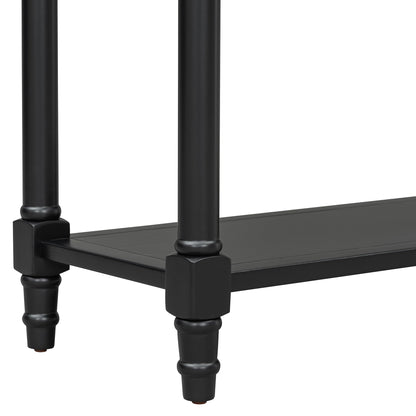 TREXM Daisy Series Console Table Traditional Design with Two Drawers and Bottom Shelf (Black) - 1st Choice Furniture Direct