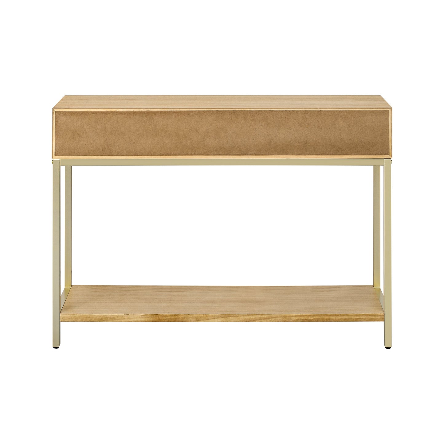 TREXM Entryway Table, Console Table with Two Drawers, Retro Hallway Table with Striking Geometric Design for Entryway and Living Room (Natural) - 1st Choice Furniture Direct