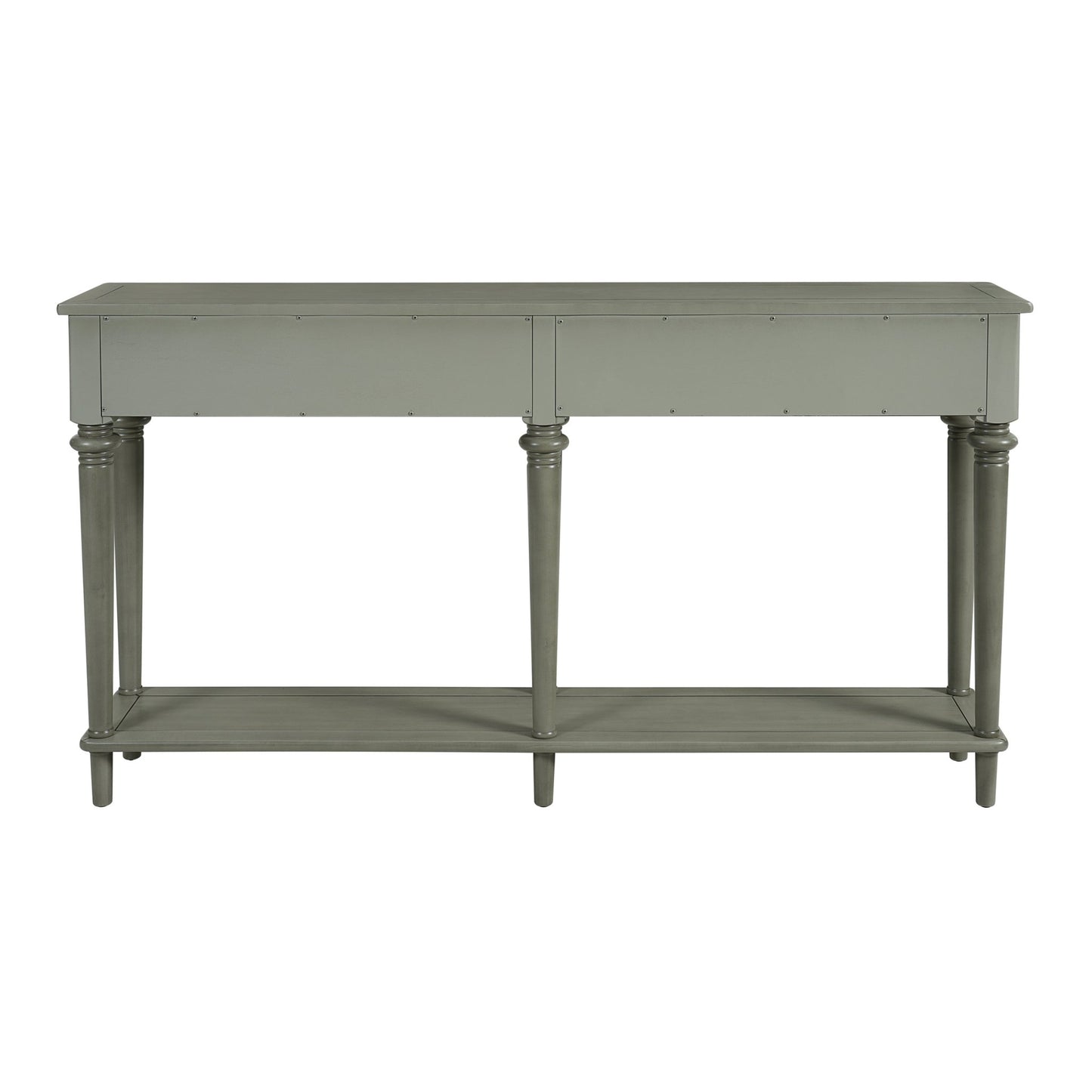 TREXM Entryway Table with 4 Drawers, Retro Console Table with Open Shelf for Entryways, Living Rooms, and Hallways (Grey Wash) - 1st Choice Furniture Direct