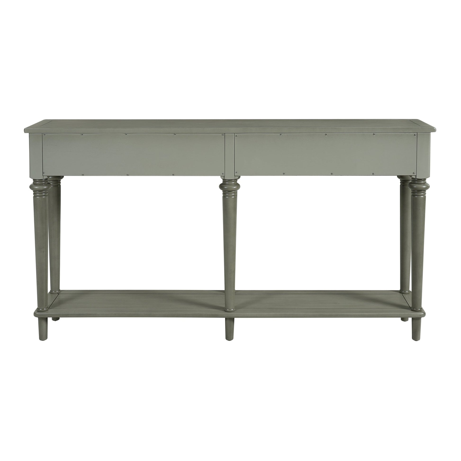 TREXM Entryway Table with 4 Drawers, Retro Console Table with Open Shelf for Entryways, Living Rooms, and Hallways (Grey Wash) - 1st Choice Furniture Direct
