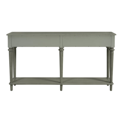 TREXM Entryway Table with 4 Drawers, Retro Console Table with Open Shelf for Entryways, Living Rooms, and Hallways (Grey Wash) - 1st Choice Furniture Direct