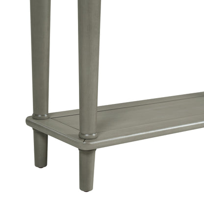 TREXM Entryway Table with 4 Drawers, Retro Console Table with Open Shelf for Entryways, Living Rooms, and Hallways (Grey Wash) - 1st Choice Furniture Direct