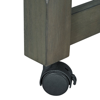 TREXM Extendable Kitchen Island with Storage, Multi - Functional Kitchen Cart with Built - In Power Outlets, Retro Kitchen Island on Wheels with Drawers and Open Shelves for Kitchen (Gray) - 1st Choice Furniture Direct