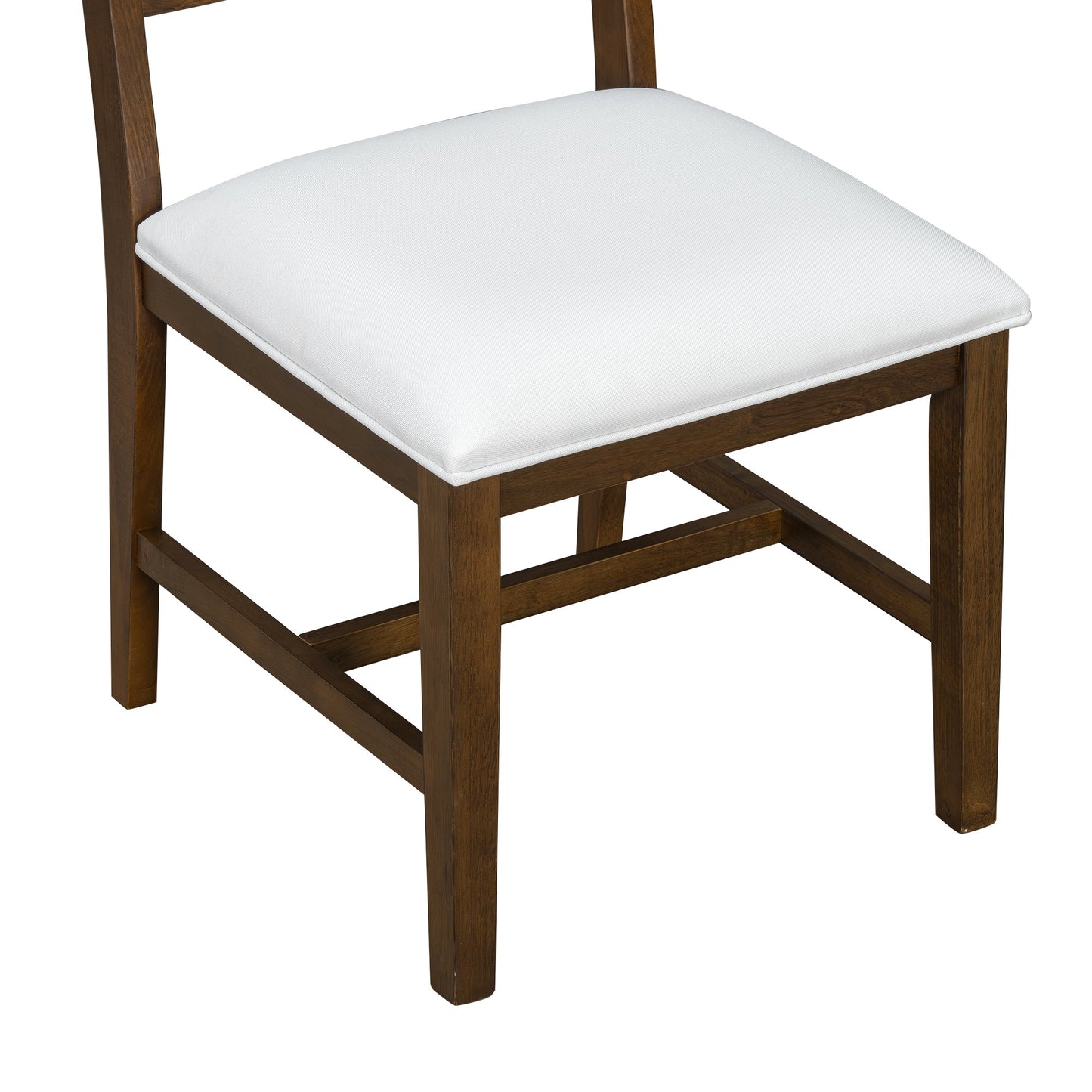 TREXM Farmhouse 5 - Piece Dining Table Set with 4 Upholstered Chairs, Wood Extendable Dining Table with 15.7' Leaf for Extra Seating for Dining Room, Kitchen and Living Room (Brown) - 1st Choice Furniture Direct