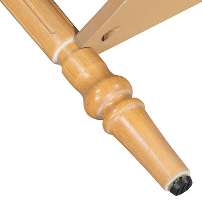 TREXM Farmhouse Half Moon Console Table with Drawer & Shelf - Rustic Accent Table, Sofa Table for Entryway, Living Room, Hallway and Foyer (Natural) - 1st Choice Furniture Direct