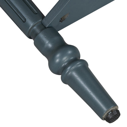 TREXM Farmhouse Half Moon Console Table with Drawer & Shelf - Rustic Accent Table, Sofa Table for Entryway, Living Room, Hallway and Foyer (Navy) - 1st Choice Furniture Direct