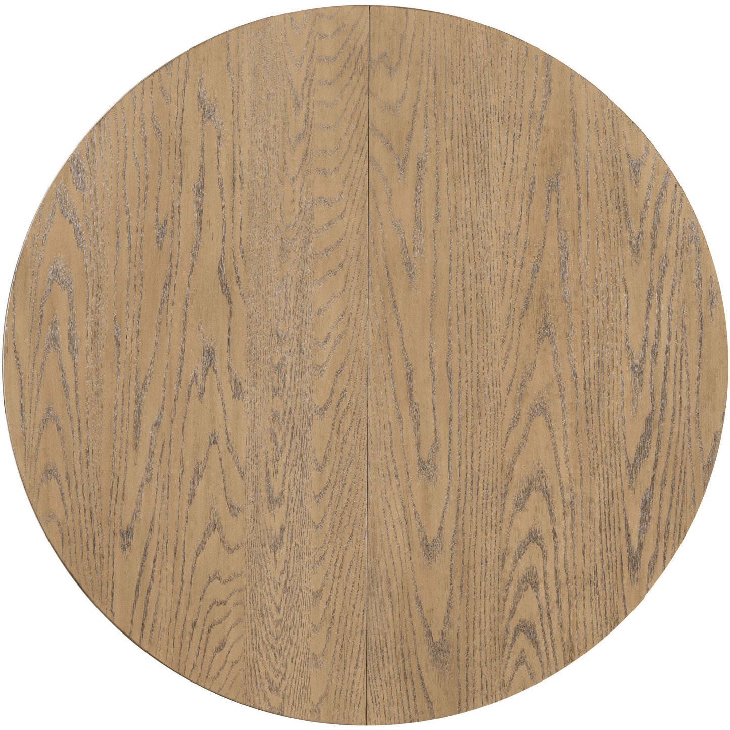 TREXM Farmhouse Round Extendable Dining Table with 16' Leaf Wood Kitchen Table (Oak Natural Wood + Antique White) - 1st Choice Furniture Direct