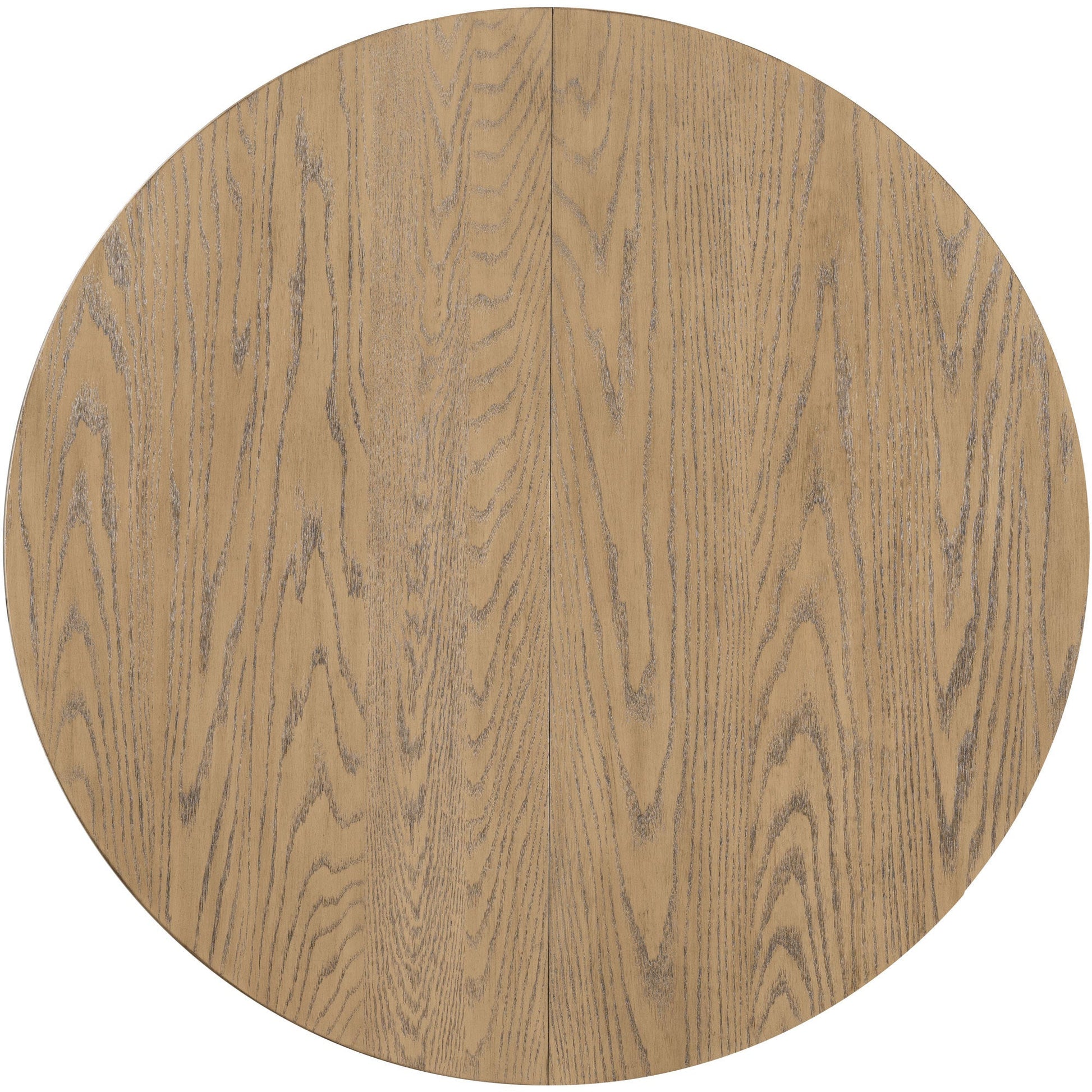 TREXM Farmhouse Round Extendable Dining Table with 16' Leaf Wood Kitchen Table (Oak Natural Wood + Antique White) - 1st Choice Furniture Direct