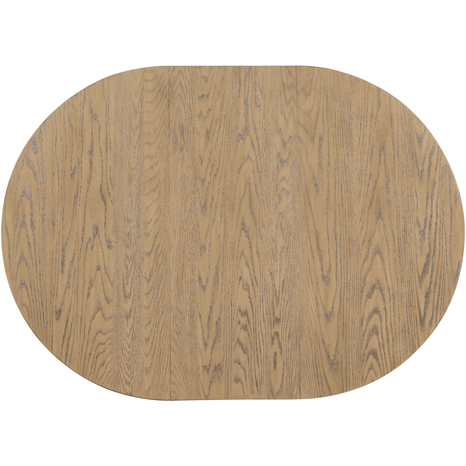 TREXM Farmhouse Round Extendable Dining Table with 16' Leaf Wood Kitchen Table (Oak Natural Wood + Antique White) - 1st Choice Furniture Direct