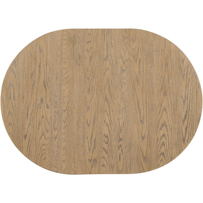 TREXM Farmhouse Round Extendable Dining Table with 16' Leaf Wood Kitchen Table (Oak Natural Wood + Antique White) - 1st Choice Furniture Direct