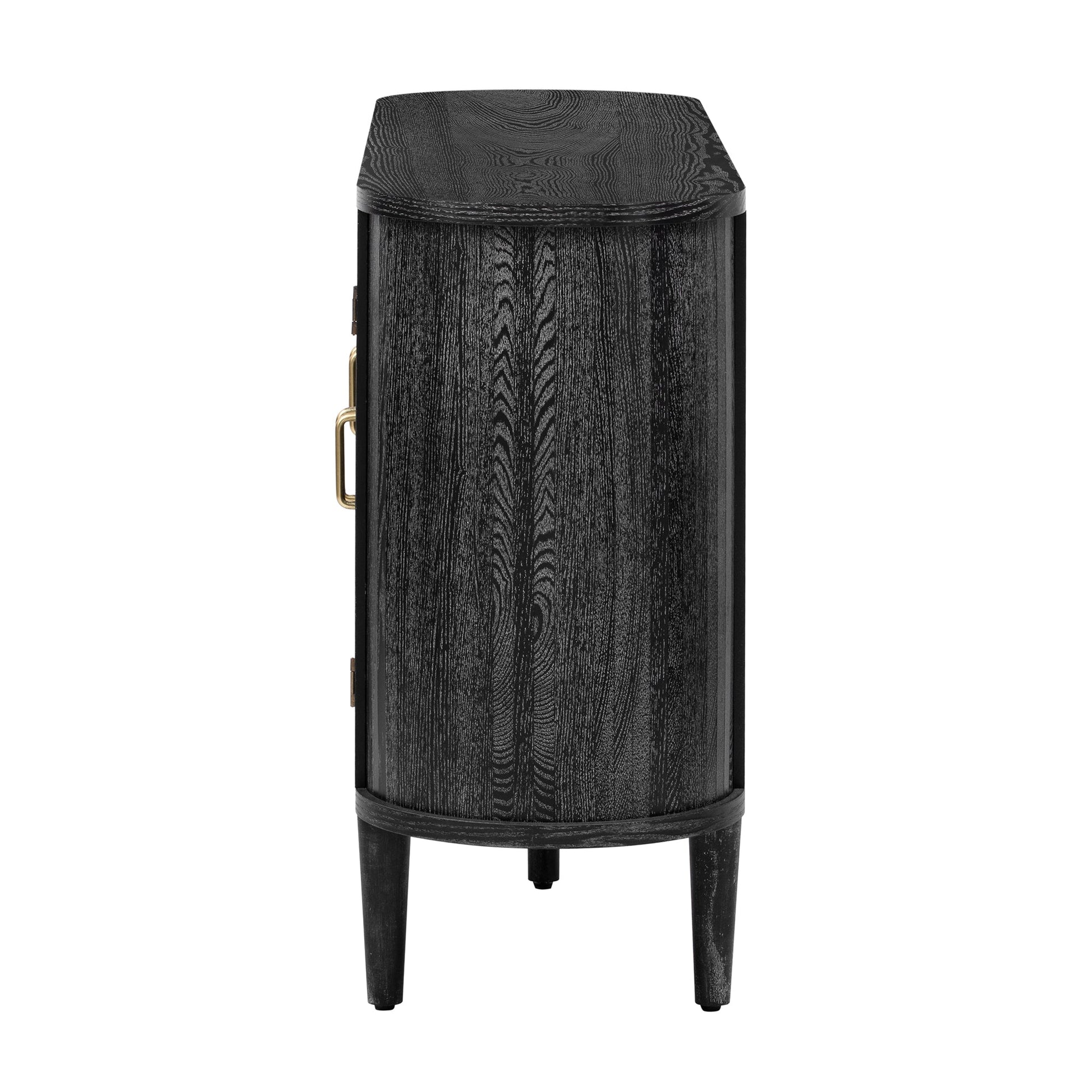 TREXM Farmhouse Sideboard Cabinet with Storage, Wood Buffet Cabinet with Glass Doors and Adjustable Shelves for Kitchen, Dining Room and Living Room (Black) - 1st Choice Furniture Direct