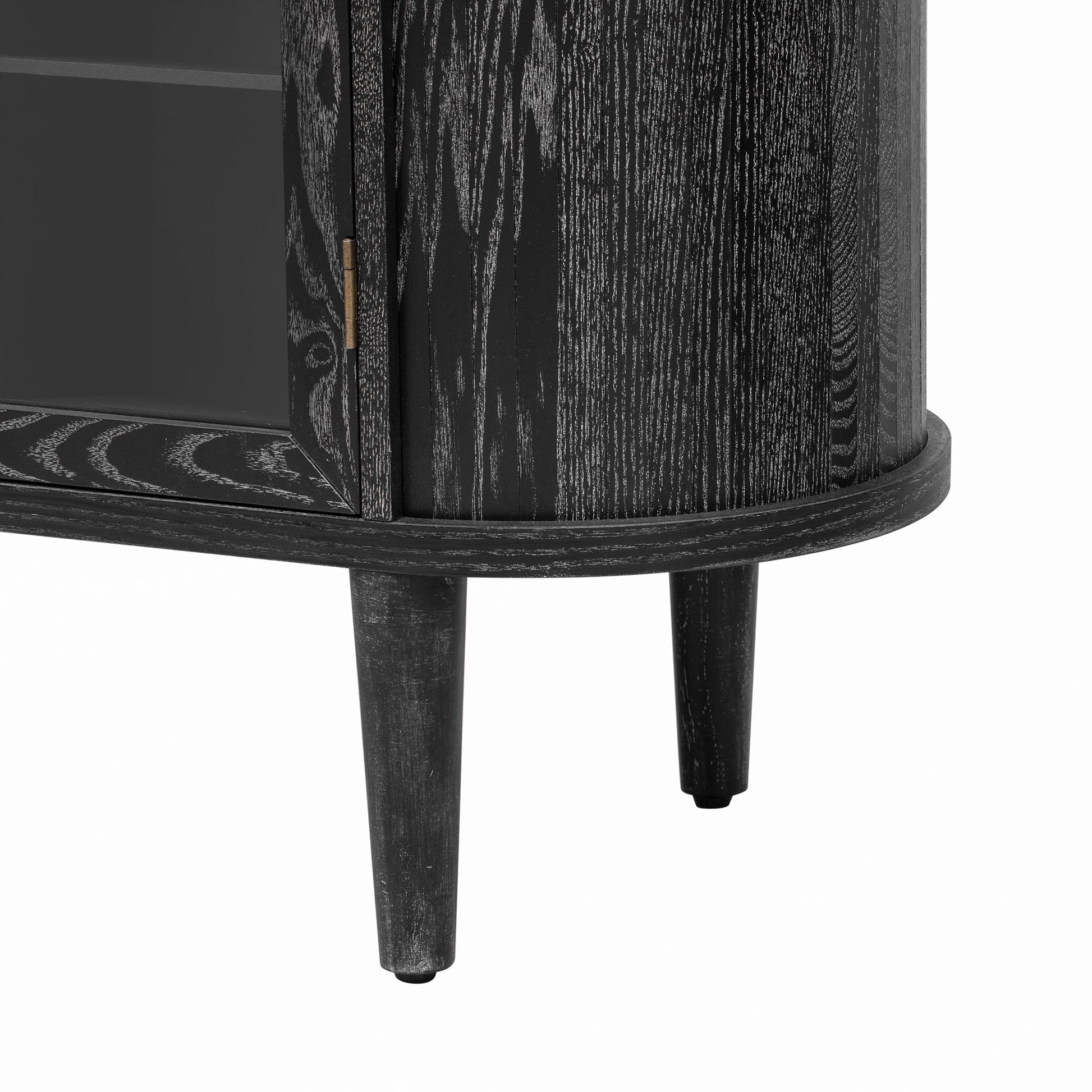 TREXM Farmhouse Sideboard Cabinet with Storage, Wood Buffet Cabinet with Glass Doors and Adjustable Shelves for Kitchen, Dining Room and Living Room (Black) - 1st Choice Furniture Direct
