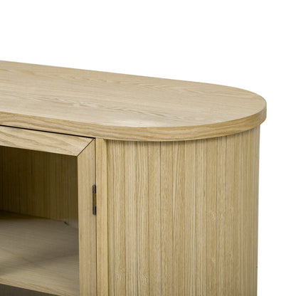 TREXM Farmhouse Sideboard Cabinet with Storage, Wood Buffet Cabinet with Glass Doors and Adjustable Shelves for Kitchen, Dining Room and Living Room (Natural) - 1st Choice Furniture Direct