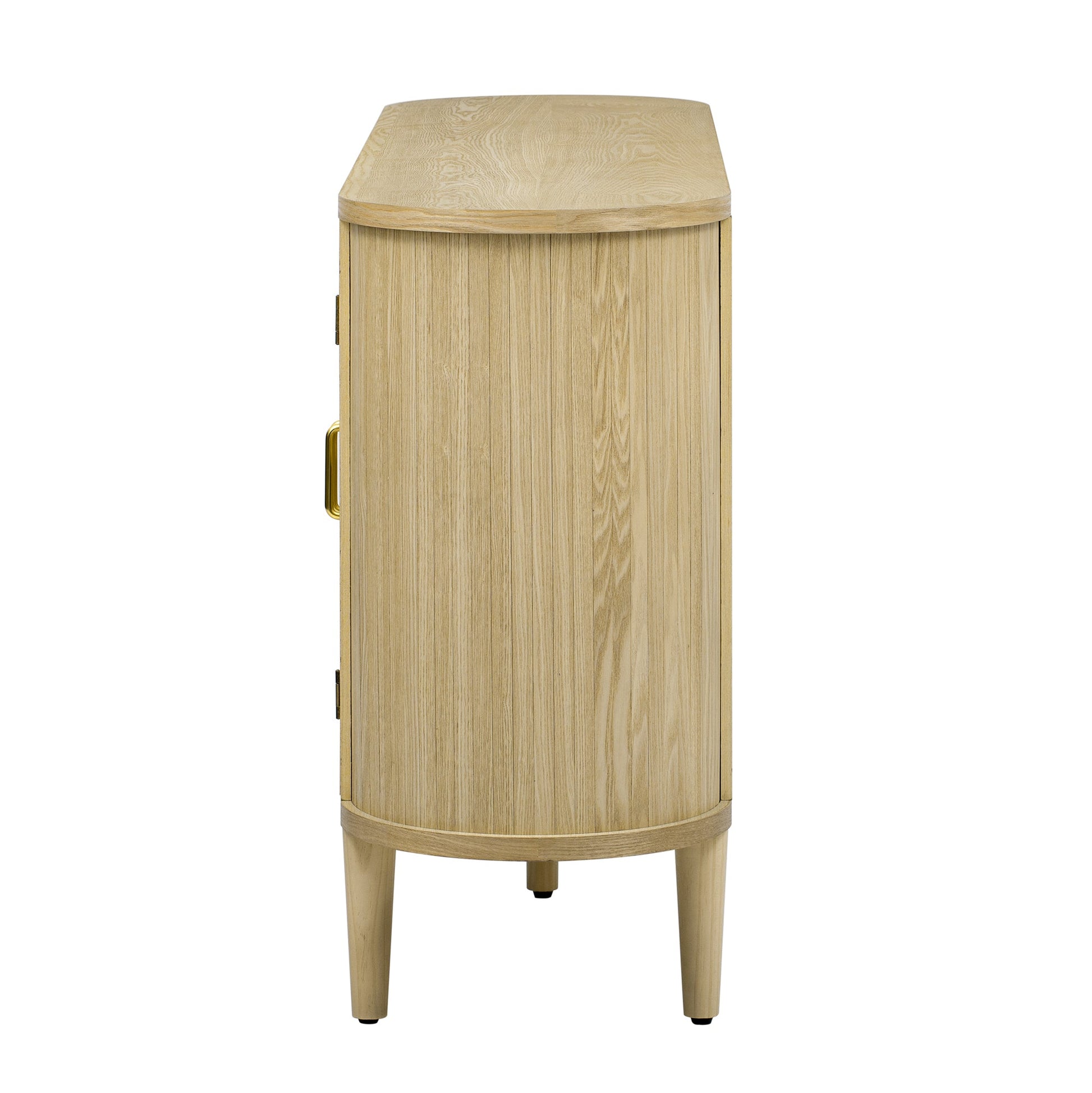 TREXM Farmhouse Sideboard Cabinet with Storage, Wood Buffet Cabinet with Glass Doors and Adjustable Shelves for Kitchen, Dining Room and Living Room (Natural) - 1st Choice Furniture Direct