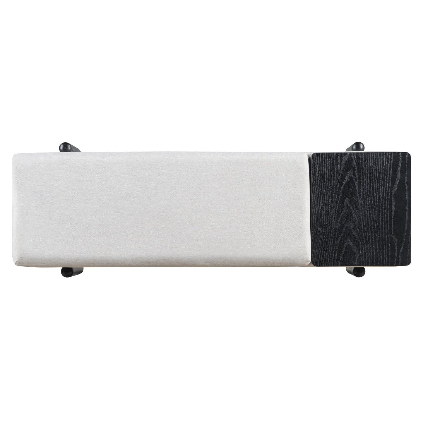 TREXM Farmhouse Upholstered Storage Bench with Hidden Compartment, Modern Entryway Bench for Living Room, Entryway, and Hallways (Black) - 1st Choice Furniture Direct