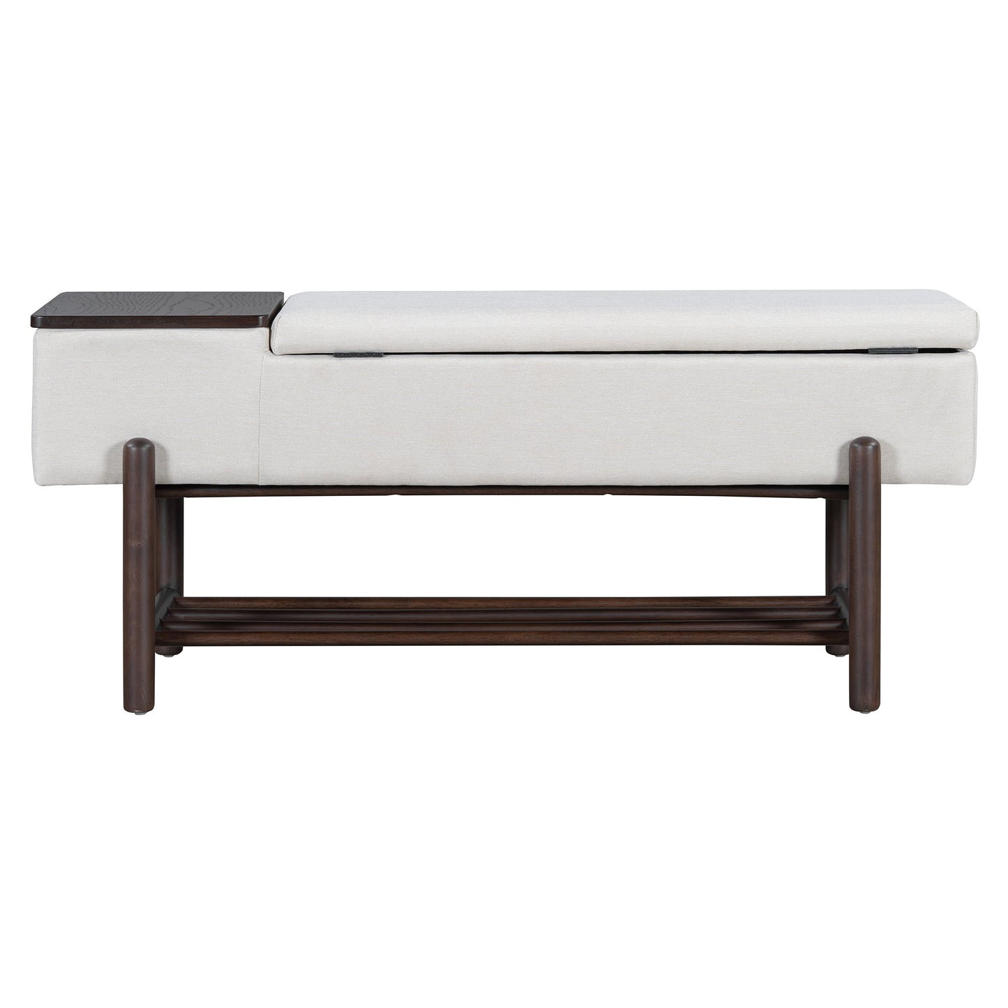 TREXM Farmhouse Upholstered Storage Bench with Hidden Compartment, Modern Entryway Bench for Living Room, Entryway, and Hallways (Espresso) - 1st Choice Furniture Direct