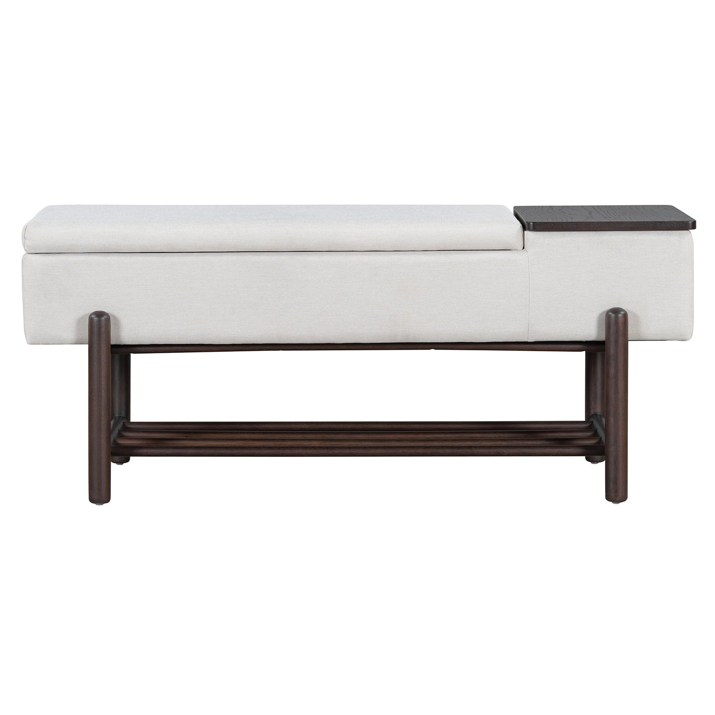 TREXM Farmhouse Upholstered Storage Bench with Hidden Compartment, Modern Entryway Bench for Living Room, Entryway, and Hallways (Espresso) - 1st Choice Furniture Direct