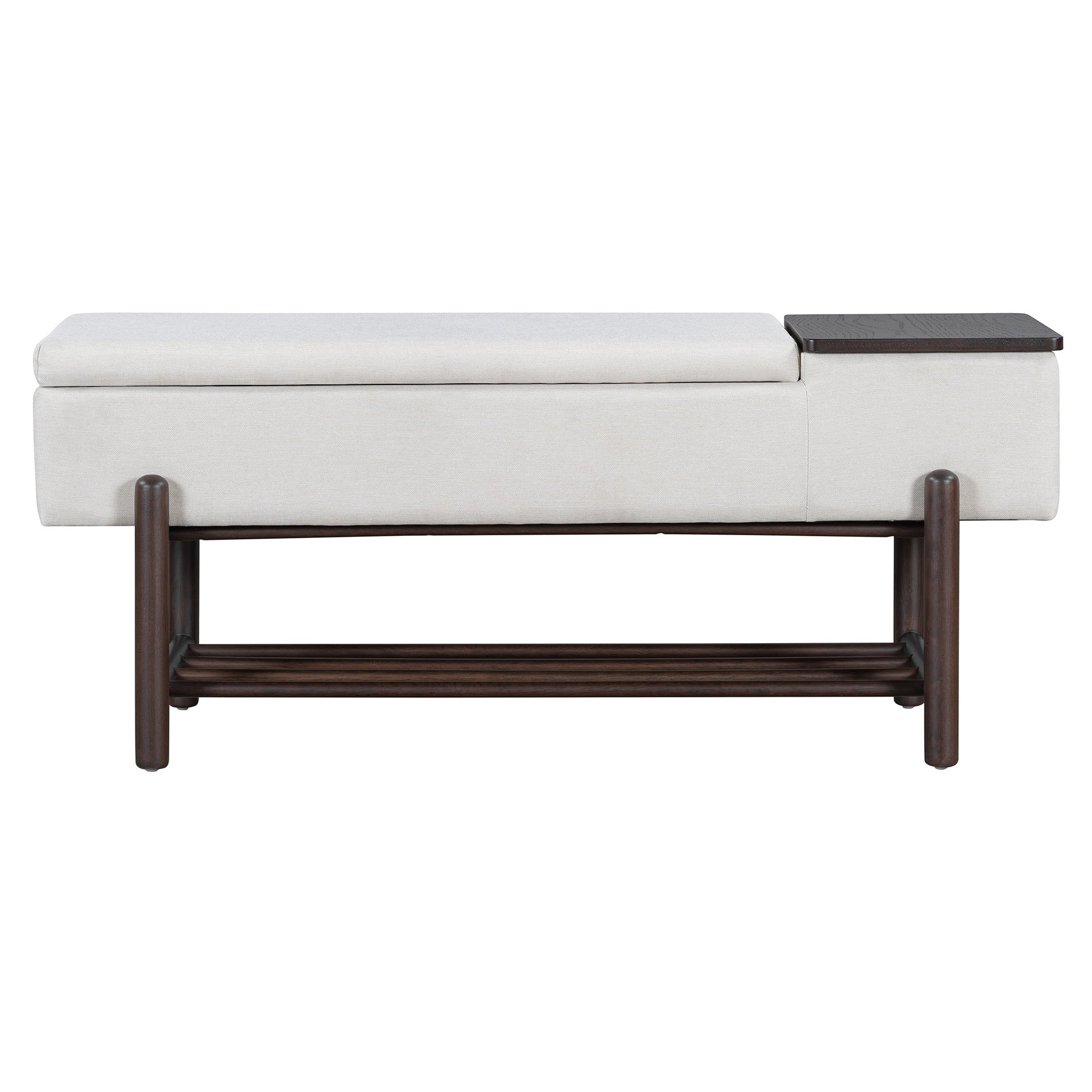 TREXM Farmhouse Upholstered Storage Bench with Hidden Compartment, Modern Entryway Bench for Living Room, Entryway, and Hallways (Espresso) - 1st Choice Furniture Direct