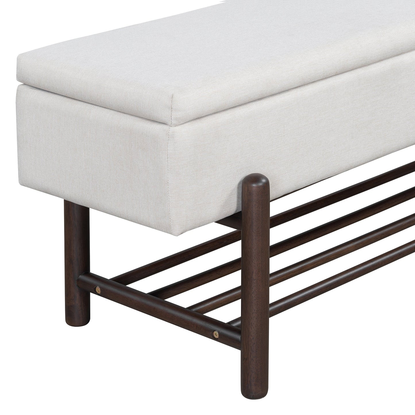 TREXM Farmhouse Upholstered Storage Bench with Hidden Compartment, Modern Entryway Bench for Living Room, Entryway, and Hallways (Espresso) - 1st Choice Furniture Direct