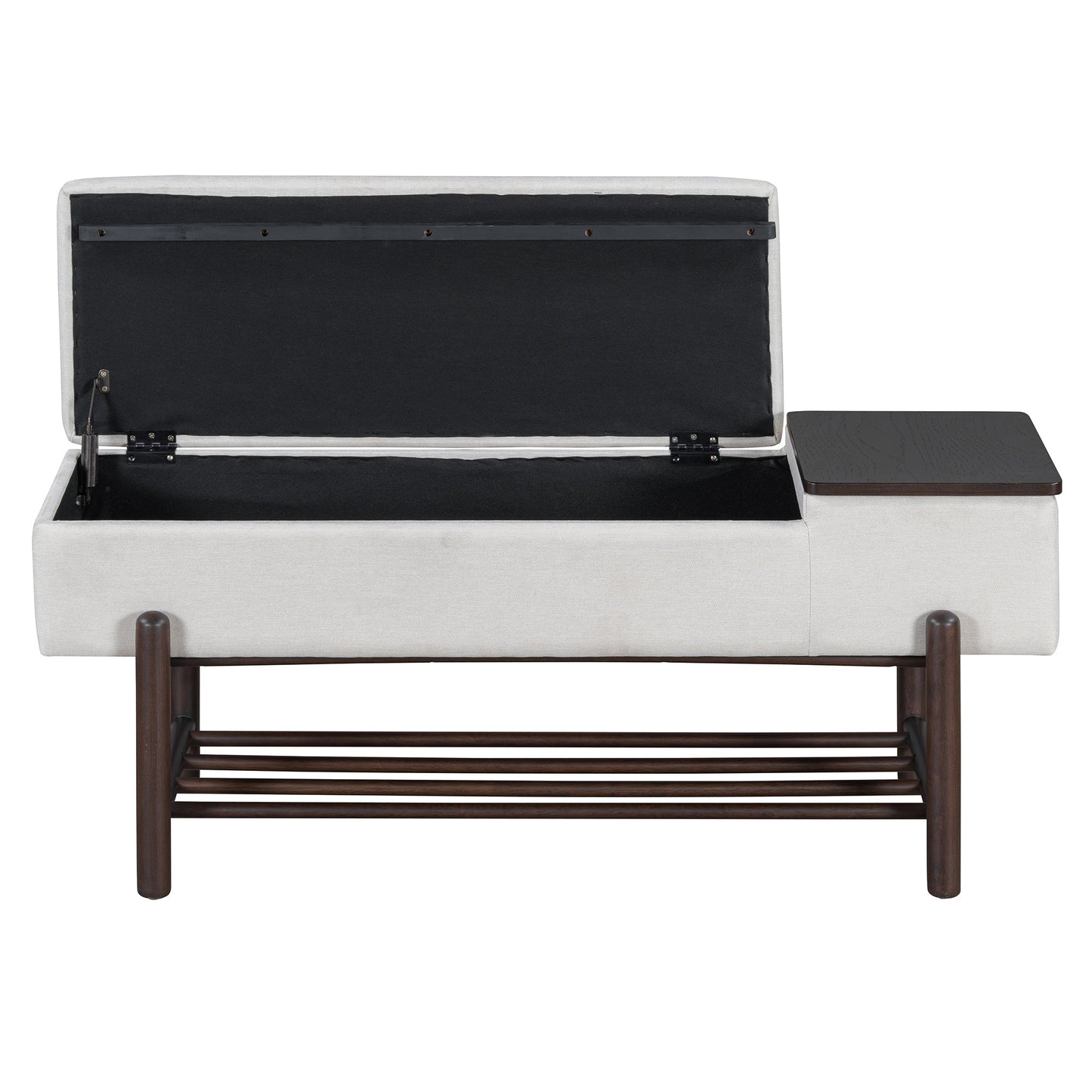 TREXM Farmhouse Upholstered Storage Bench with Hidden Compartment, Modern Entryway Bench for Living Room, Entryway, and Hallways (Espresso) - 1st Choice Furniture Direct