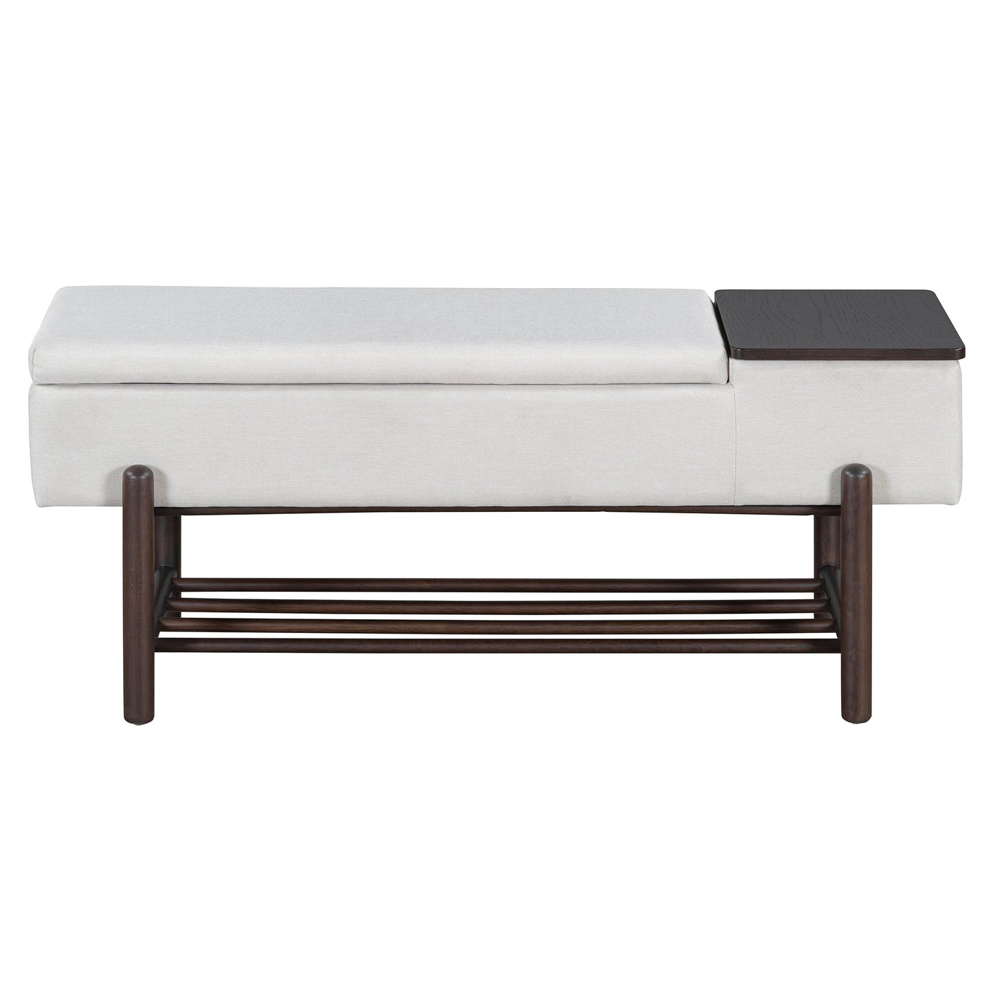 TREXM Farmhouse Upholstered Storage Bench with Hidden Compartment, Modern Entryway Bench for Living Room, Entryway, and Hallways (Espresso) - 1st Choice Furniture Direct