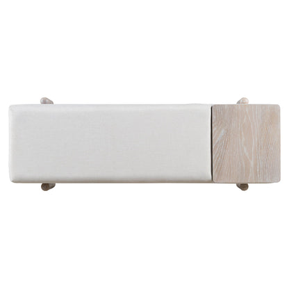 TREXM Farmhouse Upholstered Storage Bench with Hidden Compartment, Modern Entryway Bench for Living Room, Entryway, and Hallways (Natural) - 1st Choice Furniture Direct