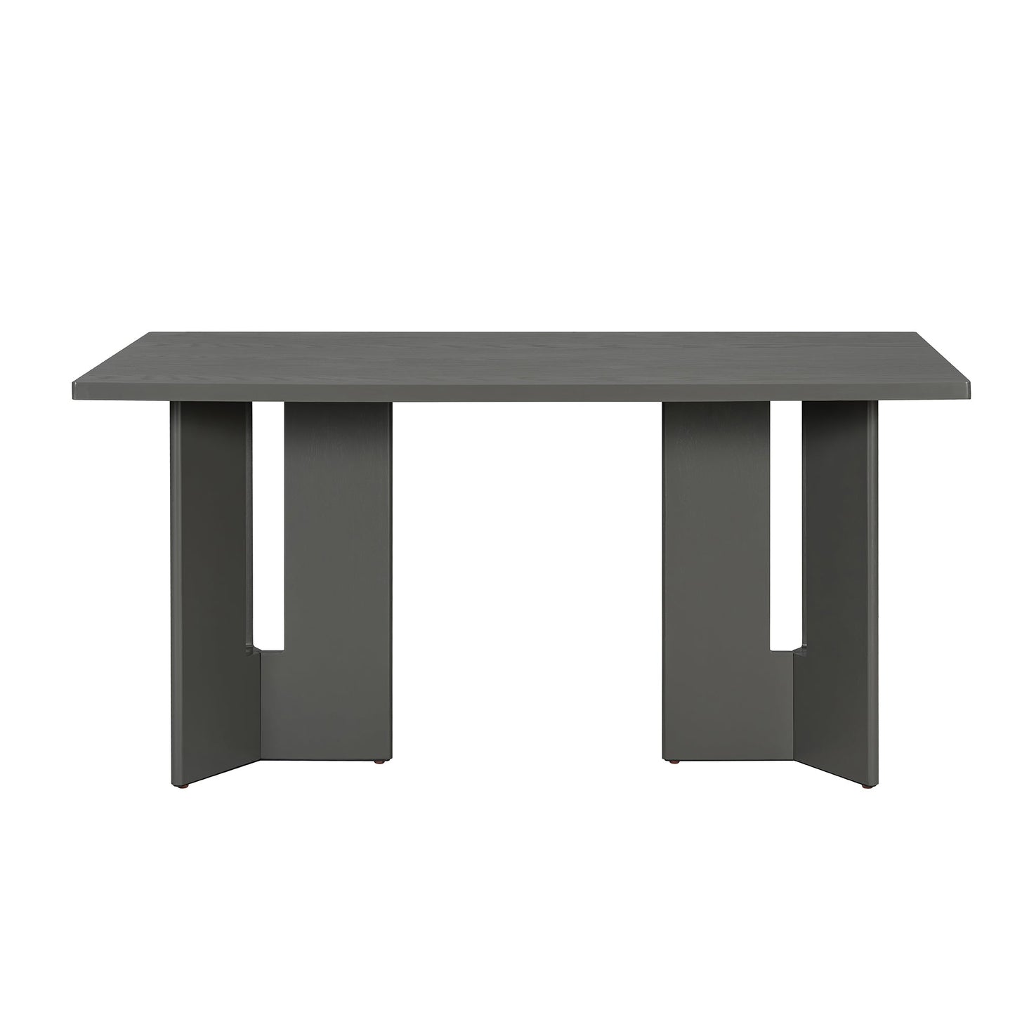 TREXM Farmhouse Wood Dining Table, 60' Rectangular Dining Table with Cutout Table Legs for Dining Room, Kitchen and Living Room (Gray) - 1st Choice Furniture Direct