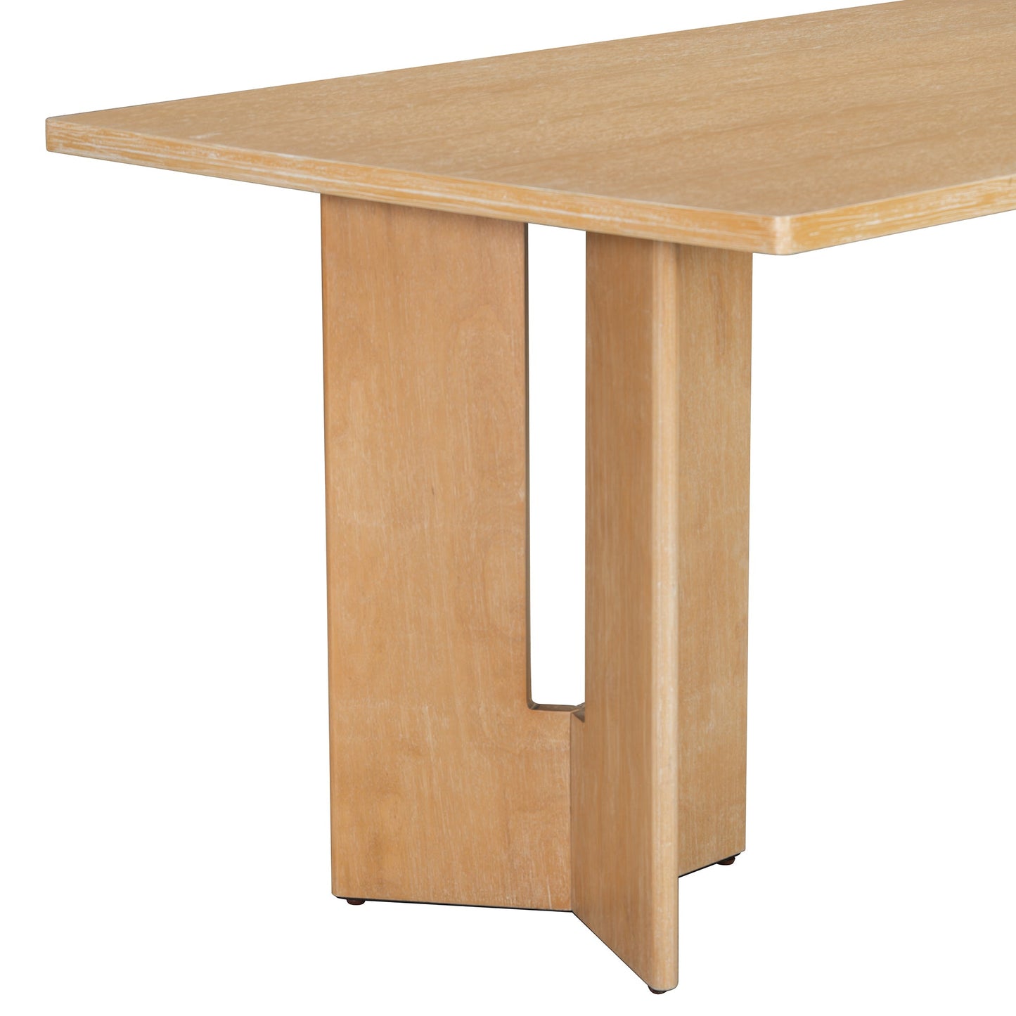 TREXM Farmhouse Wood Dining Table, 60' Rectangular Dining Table with Cutout Table Legs for Dining Room, Kitchen and Living Room (Natural Wood Wash) - 1st Choice Furniture Direct