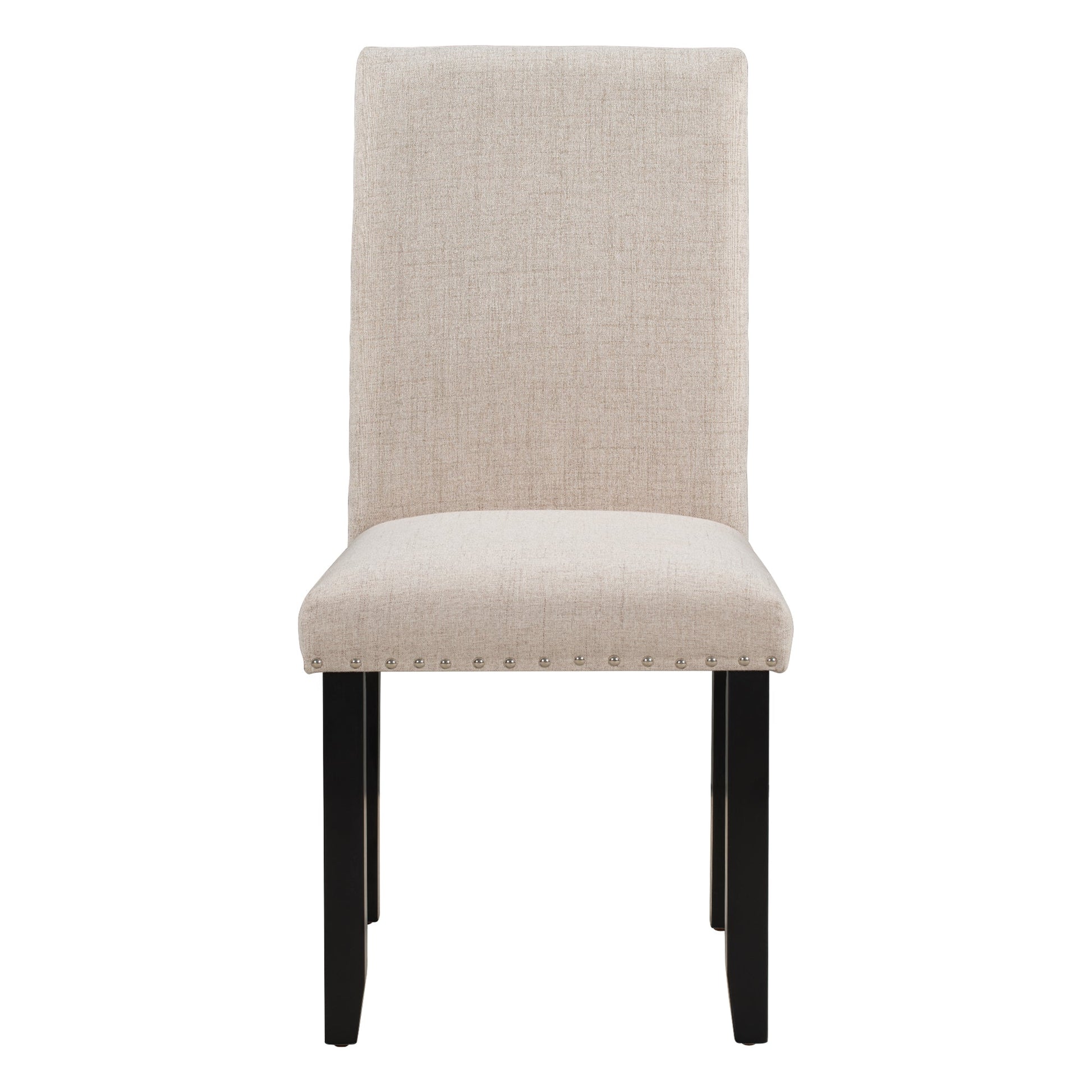 TREXM Faux Marble 5 - Piece Dining Set Table with 4 Thicken Cushion Dining Chairs, White/Beige+Black, Rubber Wood - 1st Choice Furniture Direct