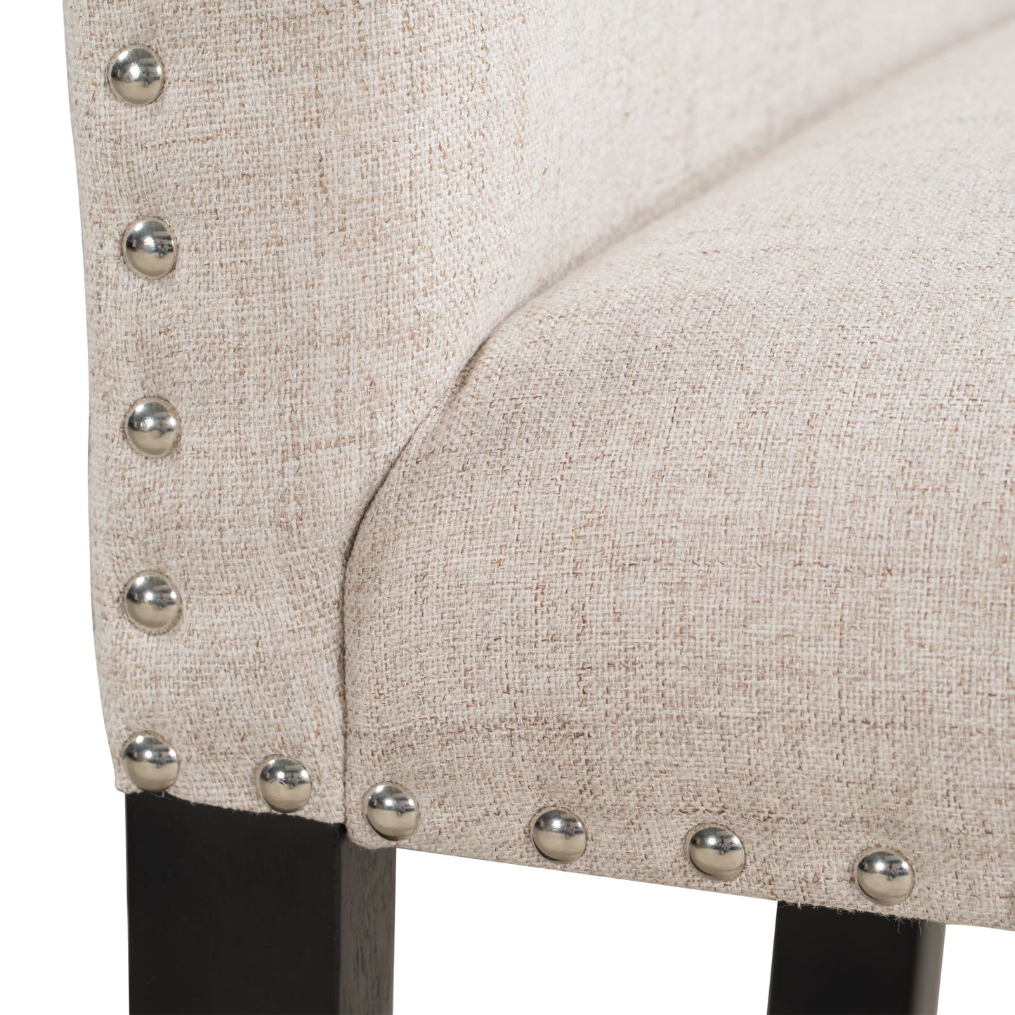 TREXM Faux Marble 5 - Piece Dining Set Table with 4 Thicken Cushion Dining Chairs, White/Beige+Black, Rubber Wood - 1st Choice Furniture Direct