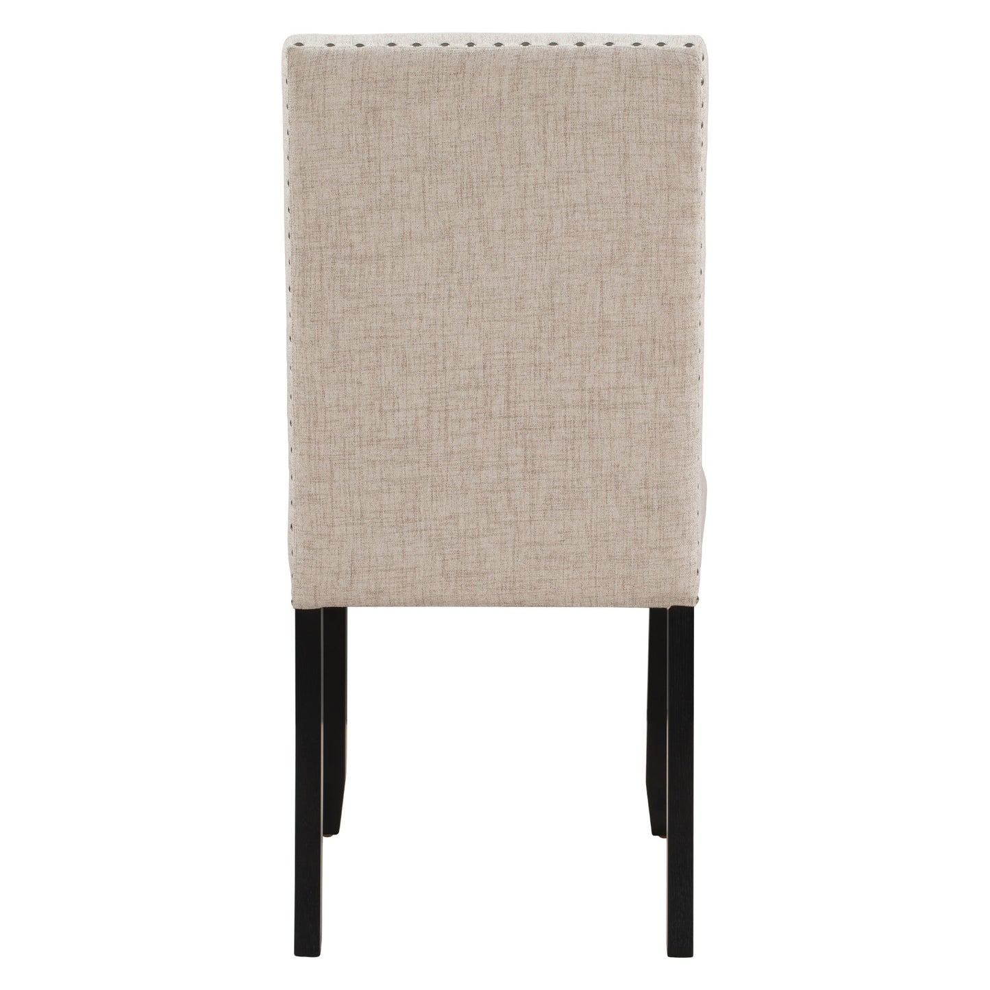 TREXM Faux Marble 5 - Piece Dining Set Table with 4 Thicken Cushion Dining Chairs, White/Beige+Black, Rubber Wood - 1st Choice Furniture Direct